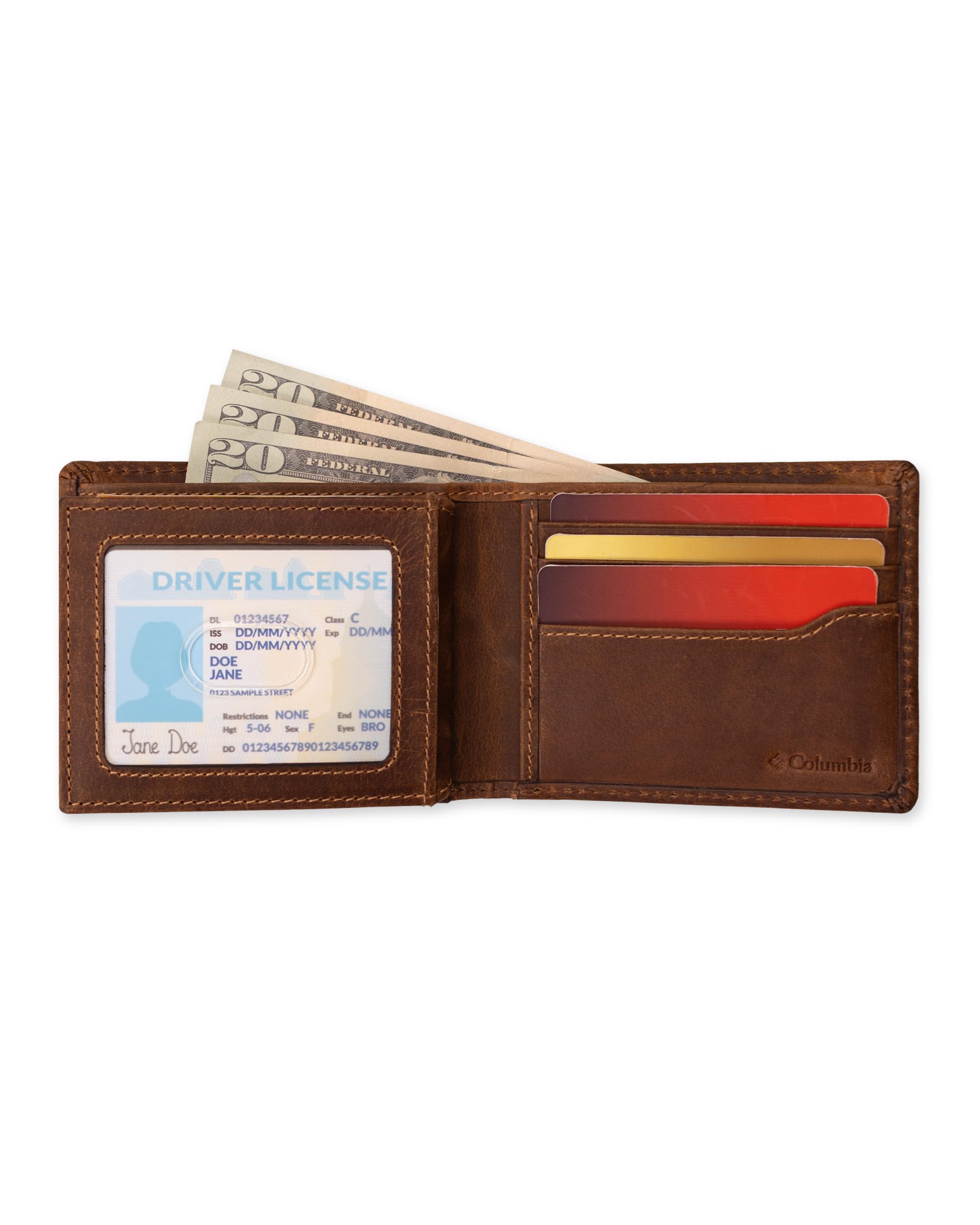 Columbia Men's RFID Slim Bifold Wallet – Tan Burnished