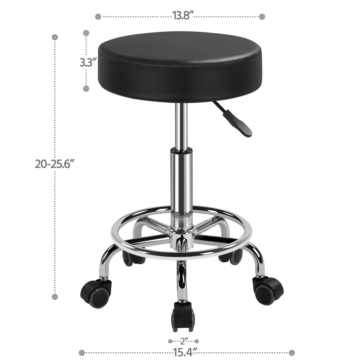 Yaheetech Adjustable Rolling Stool with Wheels Salon Spa - Yaheetech Official Imagery - 4
