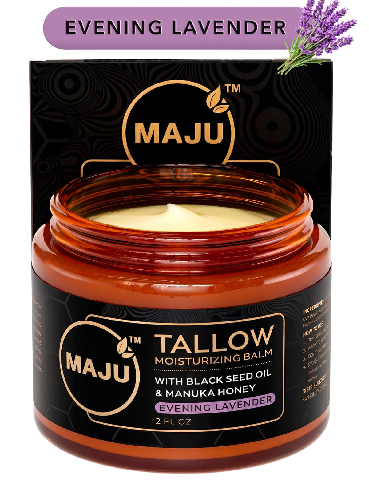 MAJU Tallow Honey Balm Evening Lavender Grass Fed Beef - Maju Superfoods Official Imagery - 2