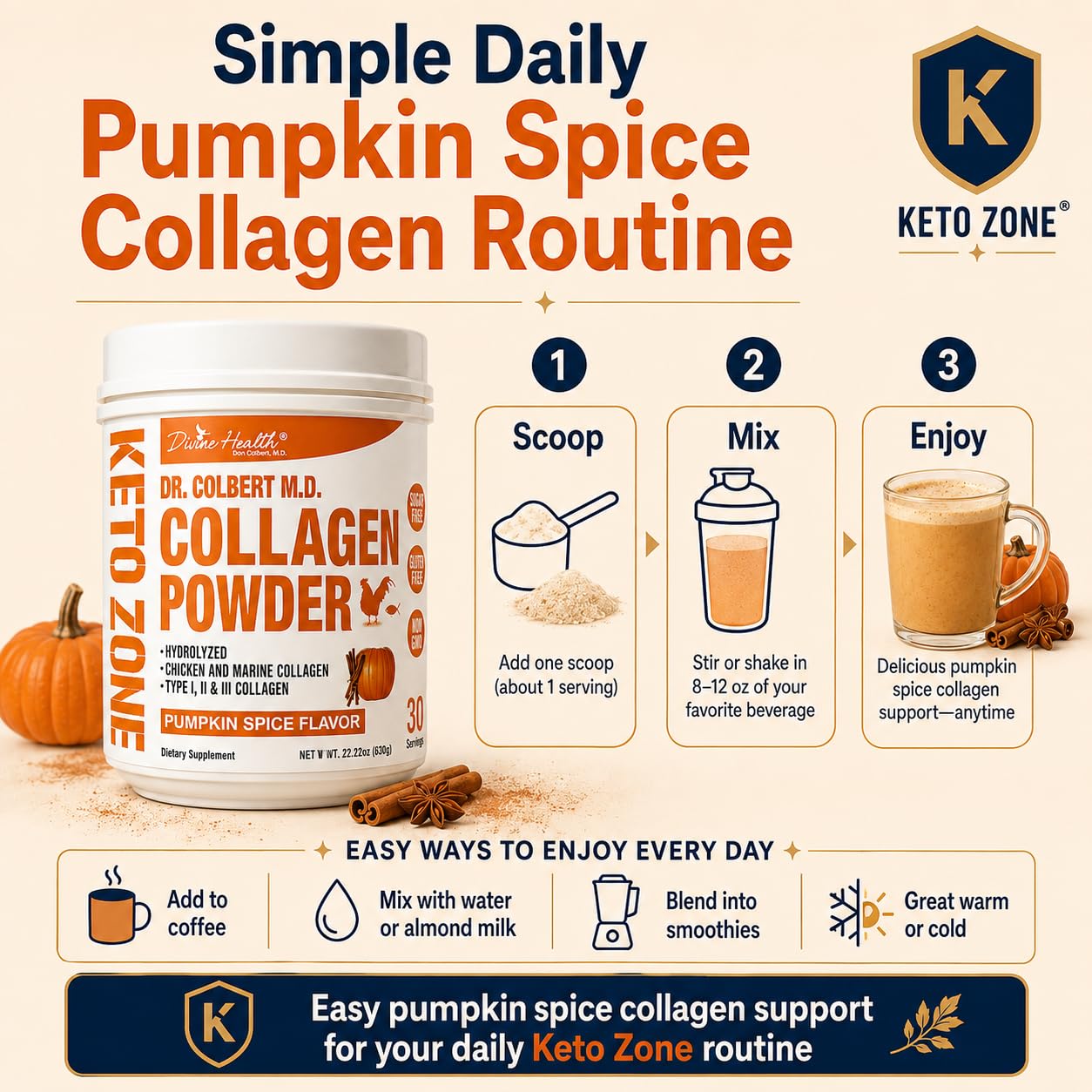 Dr Colbert MD Hydrolyzed Collagen Powder - Divine Health Official Imagery - 7