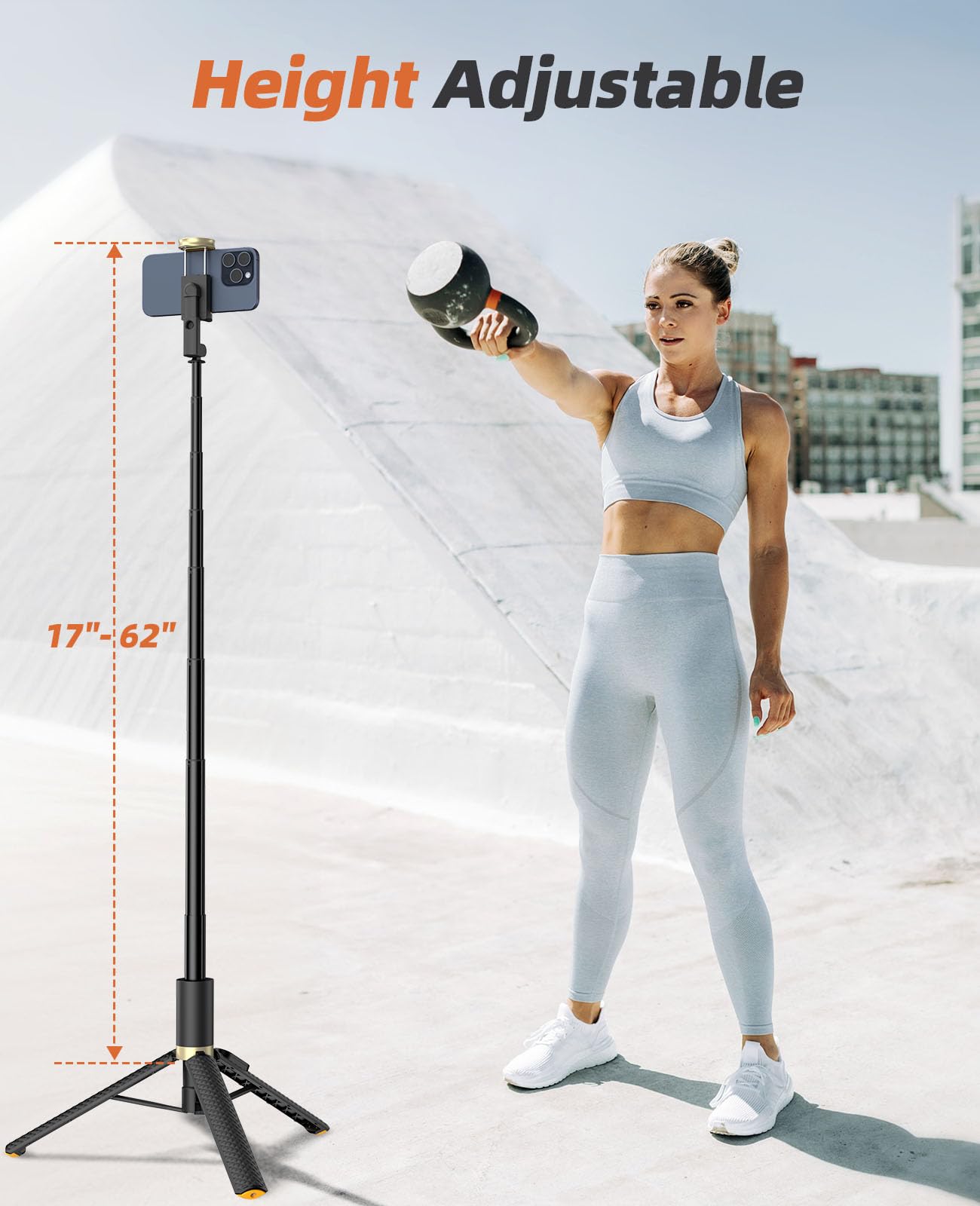 Vimose Tripod for iPhone, Selfie Stick with Remote, Stable & Dura by Vimose - Angle View 2