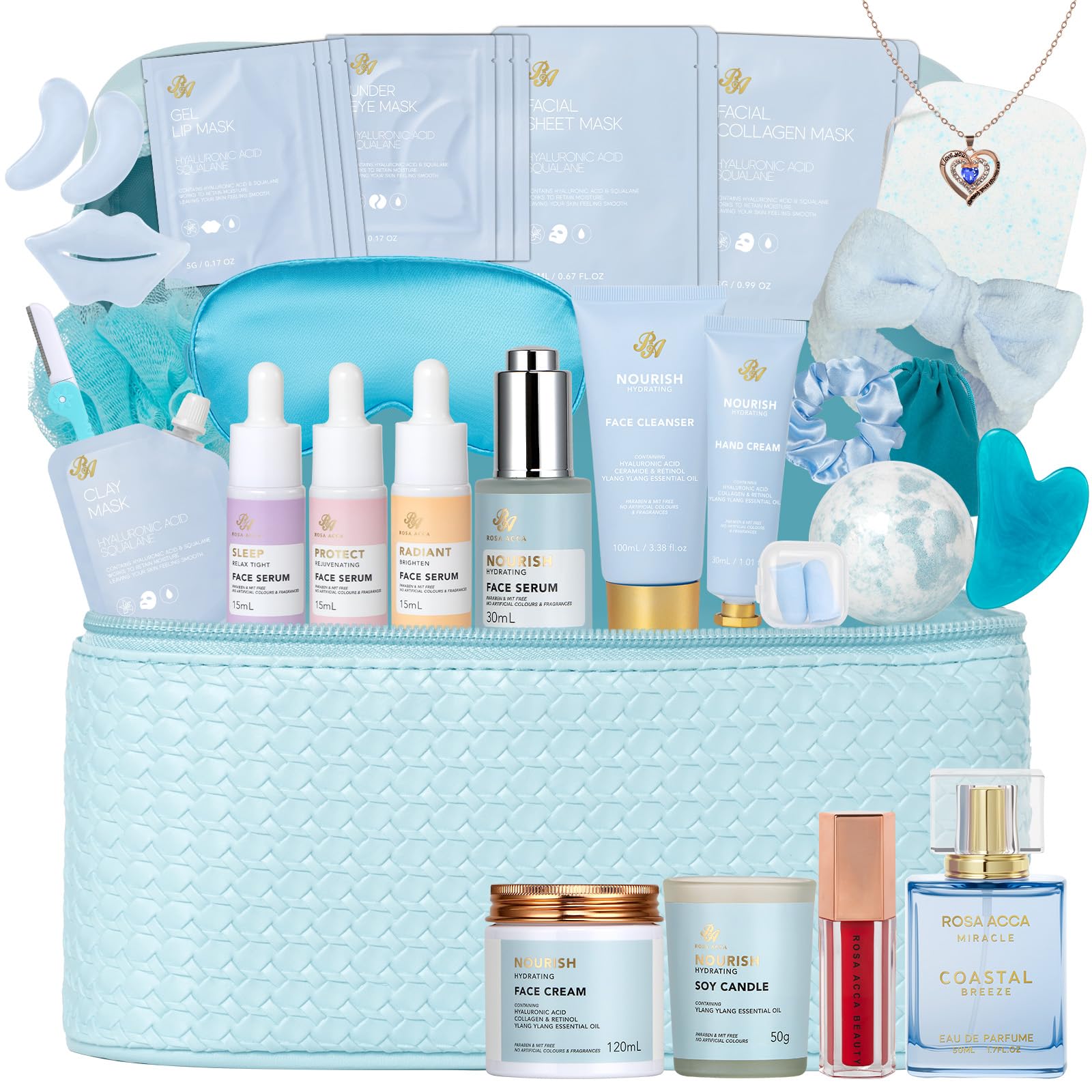 Gifts for Women, Gifts Basket for Women, 25 Pcs Rose Bath &amp; - RA ROSA ACCA