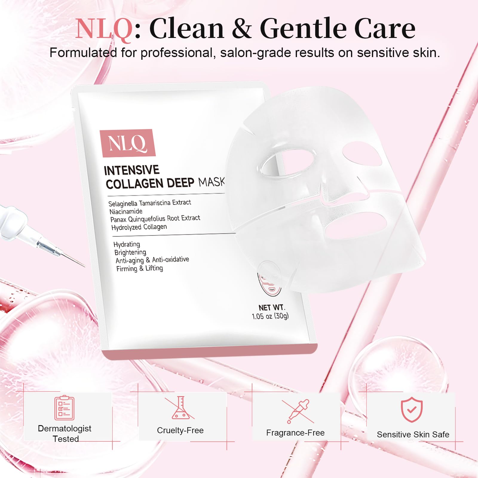 NLQ Bio-Collagen Face Mask Overnight Hydrogel Deep Mask - NLQ