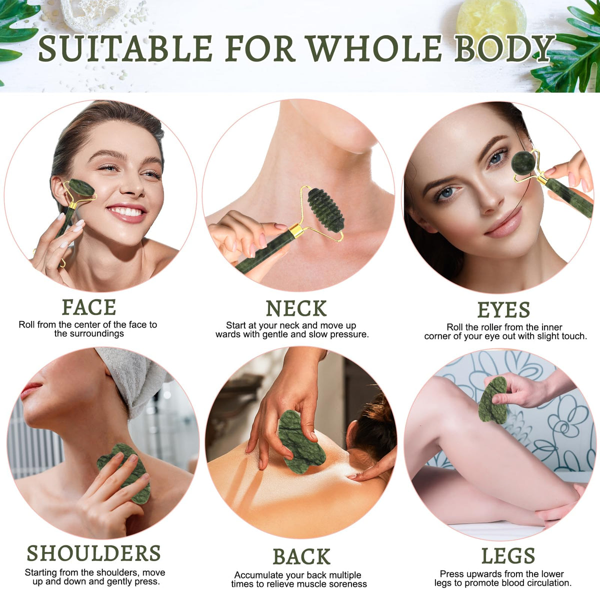 Skincare Gifts for Teen Girls Jade Roller Gua Sha Facial Spa - MUOUAKATE Official Imagery - 5