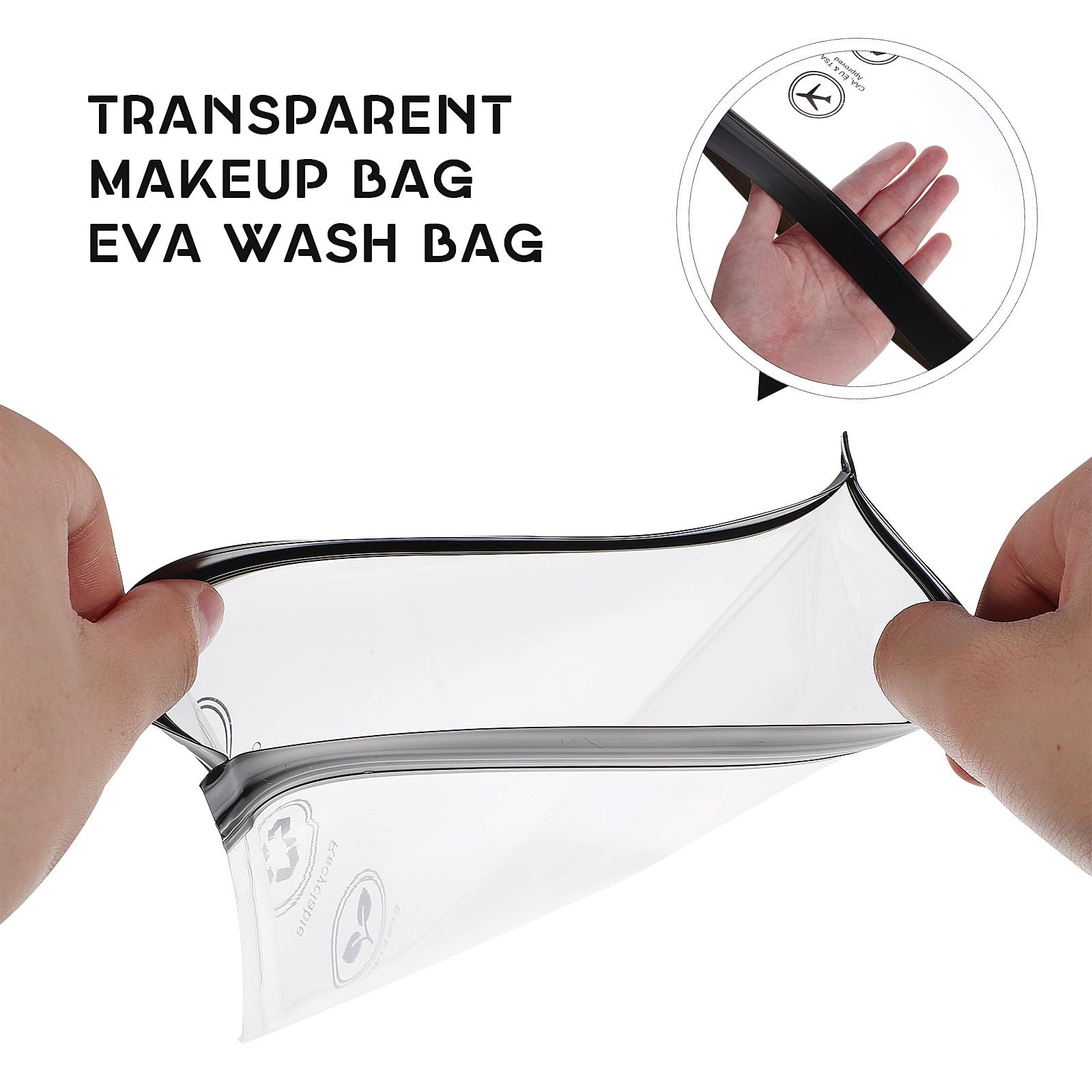 Beavorty 6pcs Eva Toiletry Bags with Black and Frame, Travel Makeup Organizer Pouches for Women and Men, Portable Cosmetic Storage for Toiletries and Personal Care