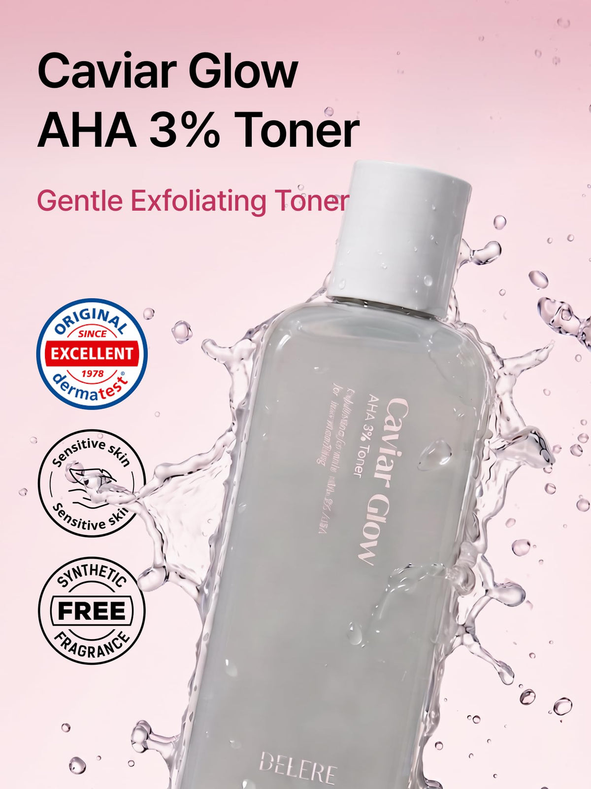 Caviar AHA 3 Glow Toner Radiance Skin Collagen Exfoliating - Delere Official Imagery - 3