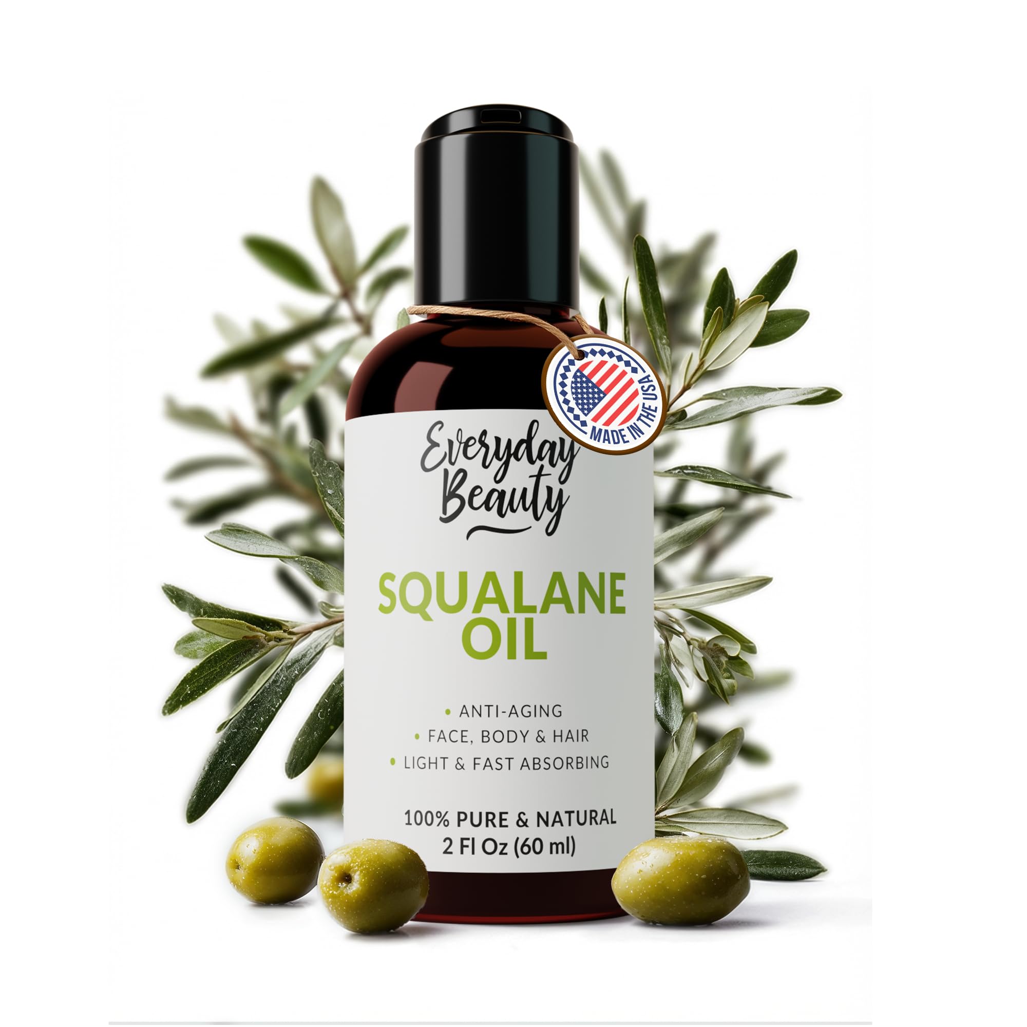 Squalane Oil - 100% Pure & Natural Plant Derived Facial Oil 2 Fl - Product Imagery