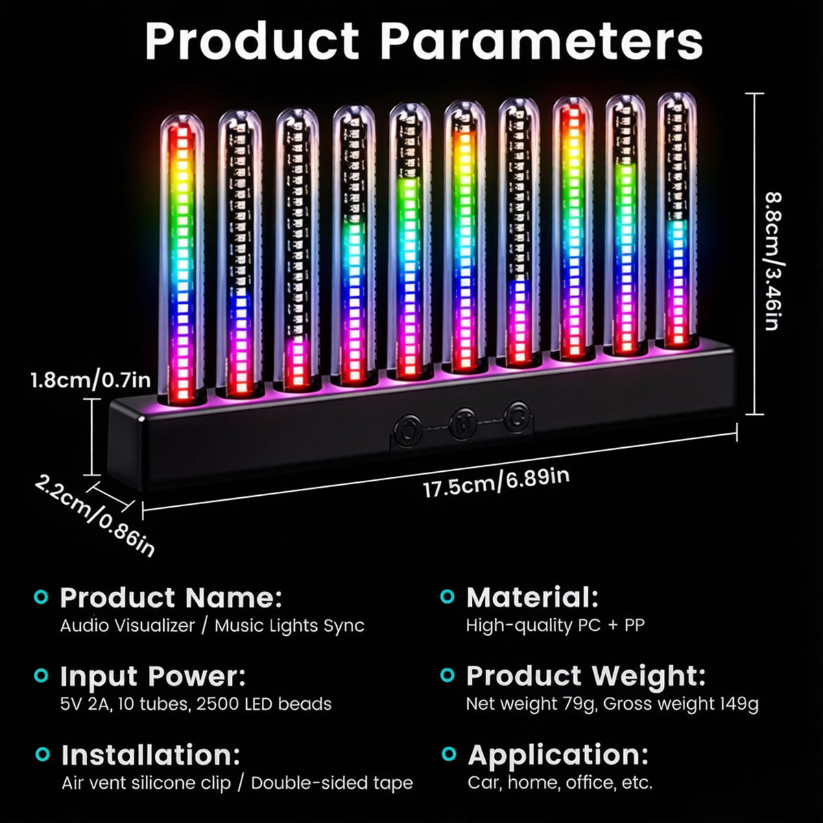 Audio Visualizer Gadget Rechargeable RGB Sound Activated - BSOD Official Imagery - 8