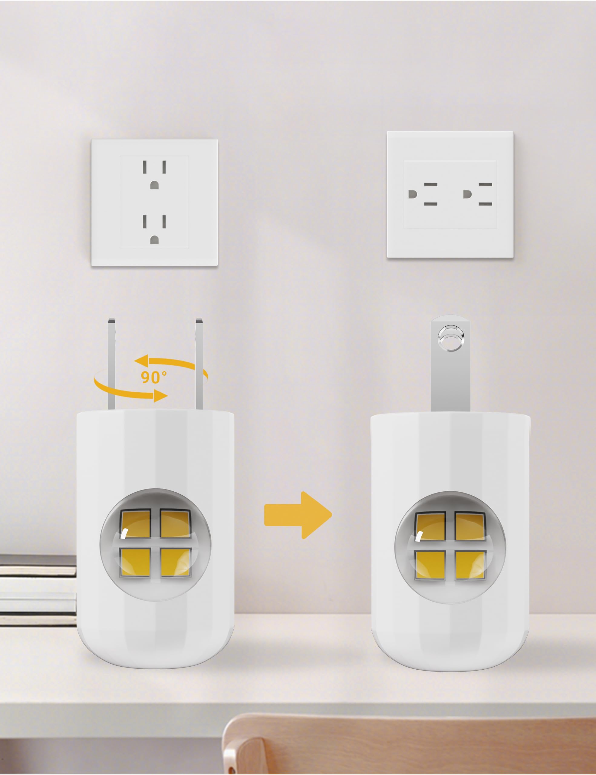 GEPLAD 6-Pack LED Night Light Plug-in Wall,Dusk-to-Dawn Sensor Au - GEPLAD Official Product View 4