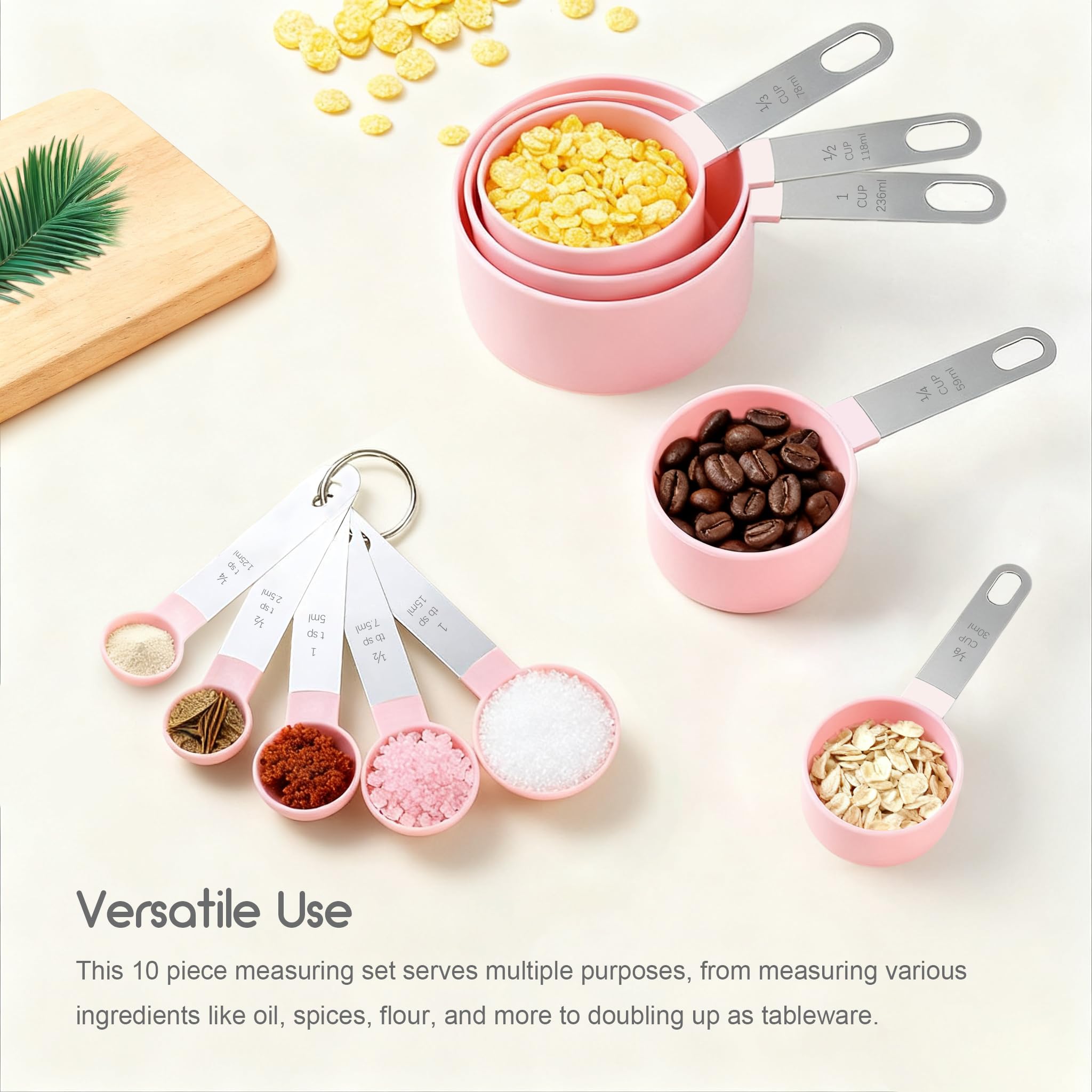DJXRQY Measuring Cups and Spoons Set, 10 Pieces Stackable Measure - DJXRQY Official Product View 2