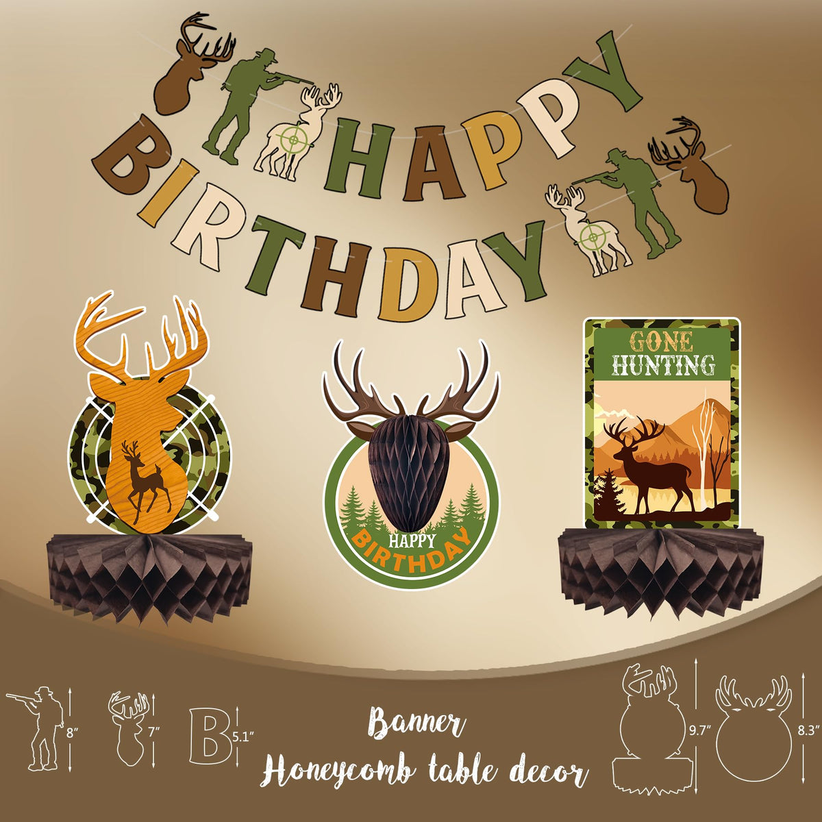 Hunting Birthday Party Decorations Supplies Camo Deer - Monnberry Official Imagery - 6