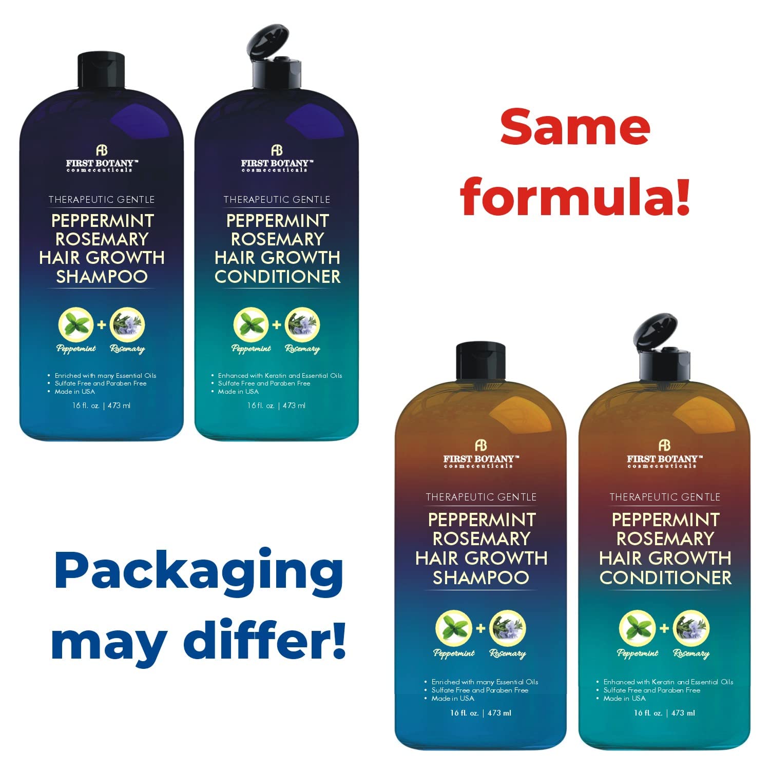 First Botany, Peppermint Rosemary Hair Regrowth and Anti Hair Loss Shampoo and - First Botany Official Product View 6