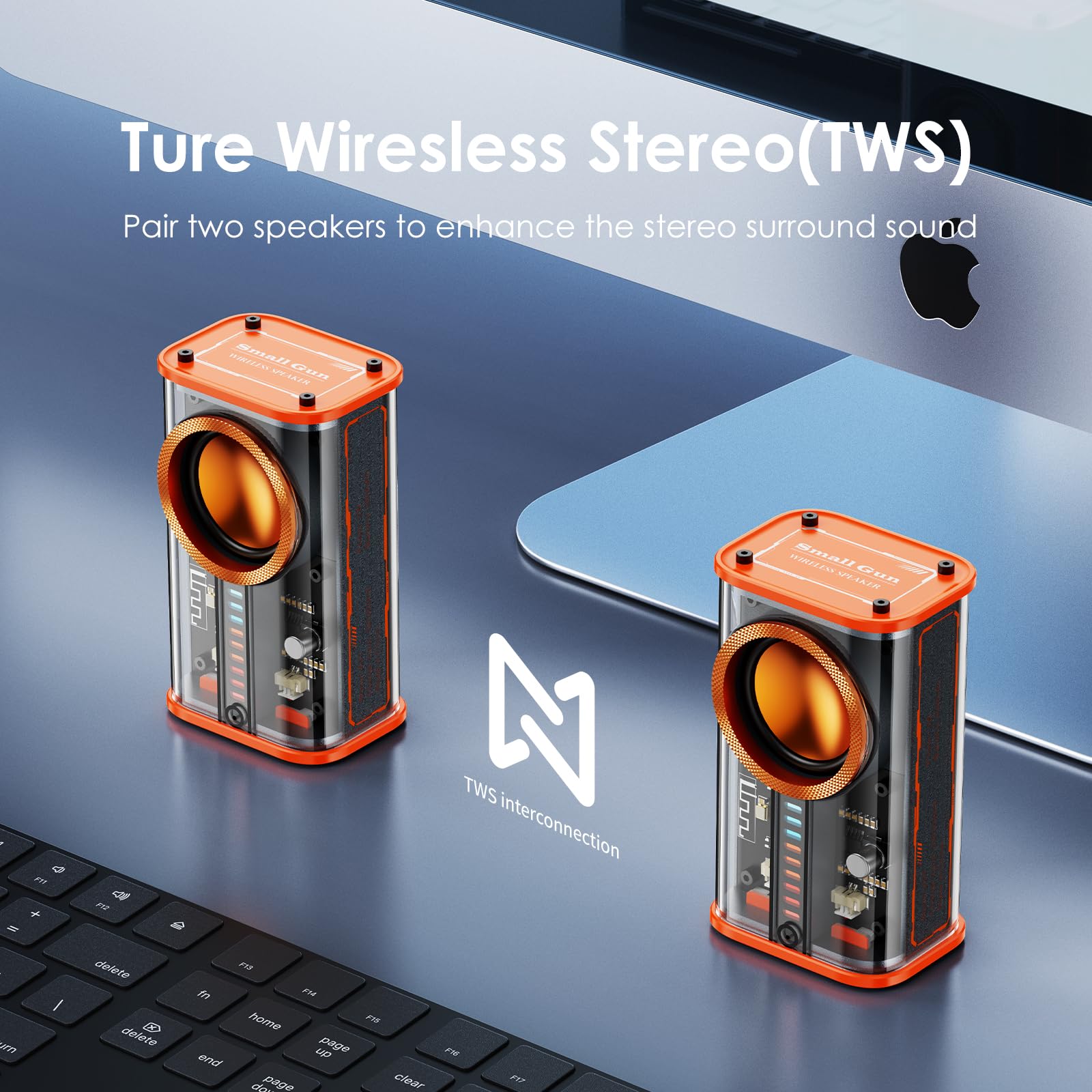 BSZHI Transparent Wireless Bluetooth Speaker Portable Mini Speake - BSZHI Official Product View 5