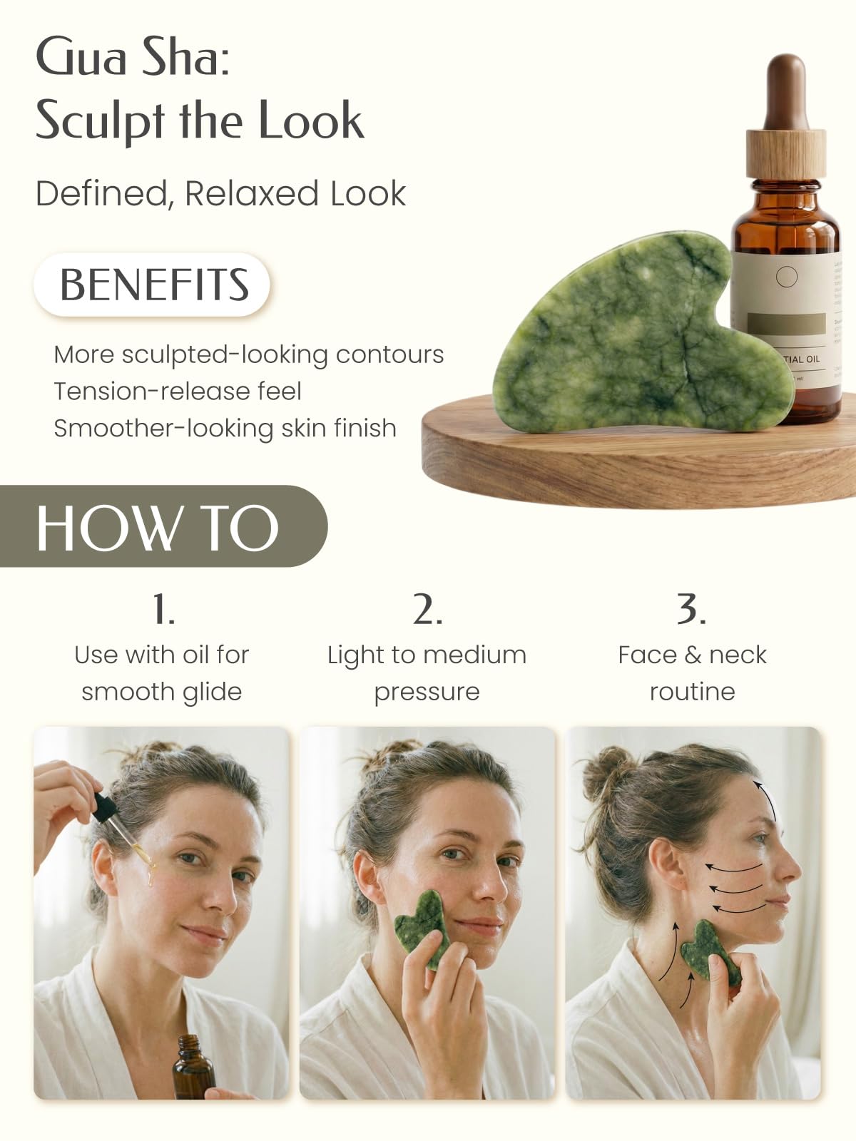 5PCS Face Roller & Gua Sha Facial Tools, Face Massage for Wrinkle Reduction & Puffiness Relief, Includes Silicone Scrubber, Headband & Travel Pouch, Jawline Sculpting and Pore Cleansing Set
