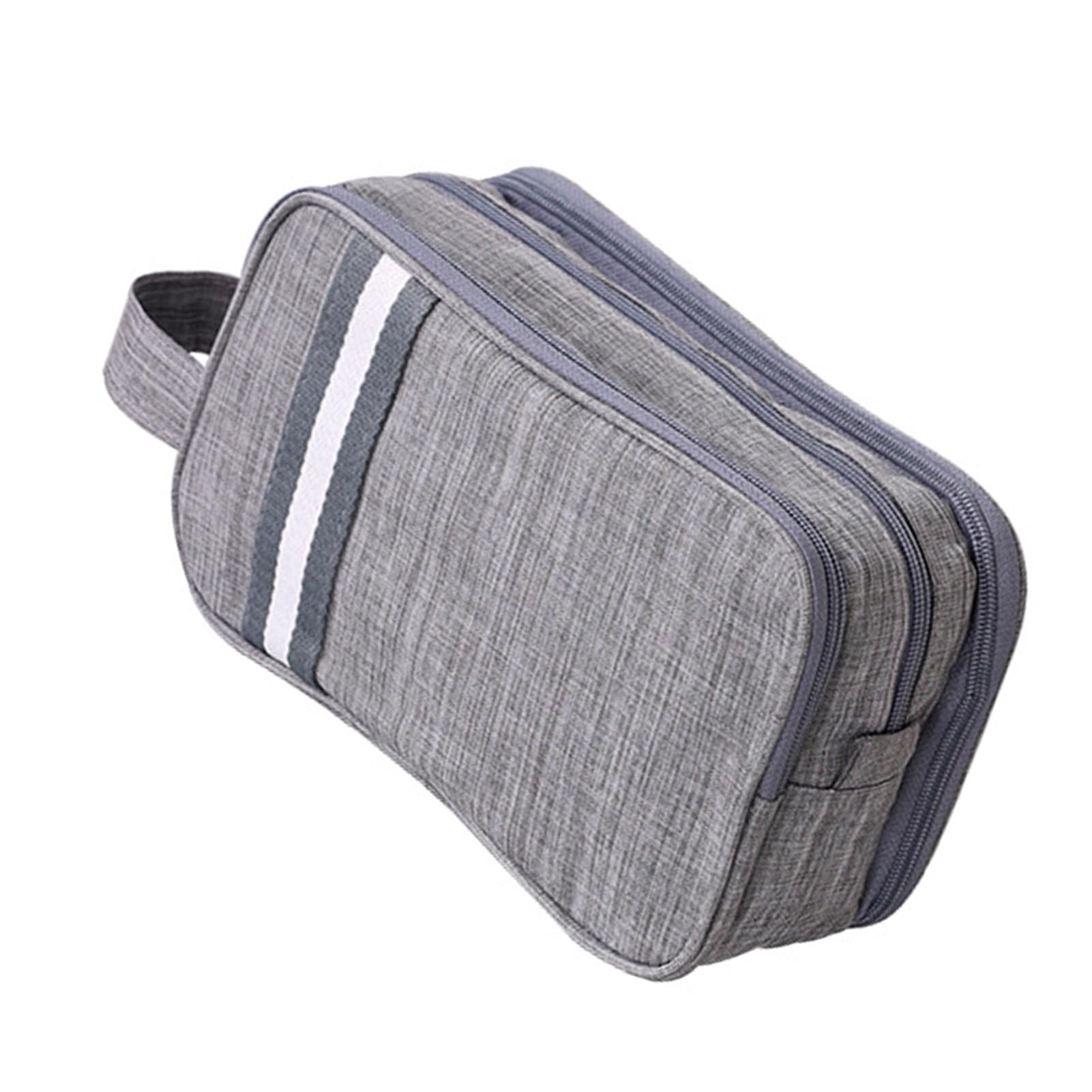 Gucagle cosmetic case toiletry bag with dry and wet compartments, lightweight polyester travel organizer for cosmetics and toiletries.
