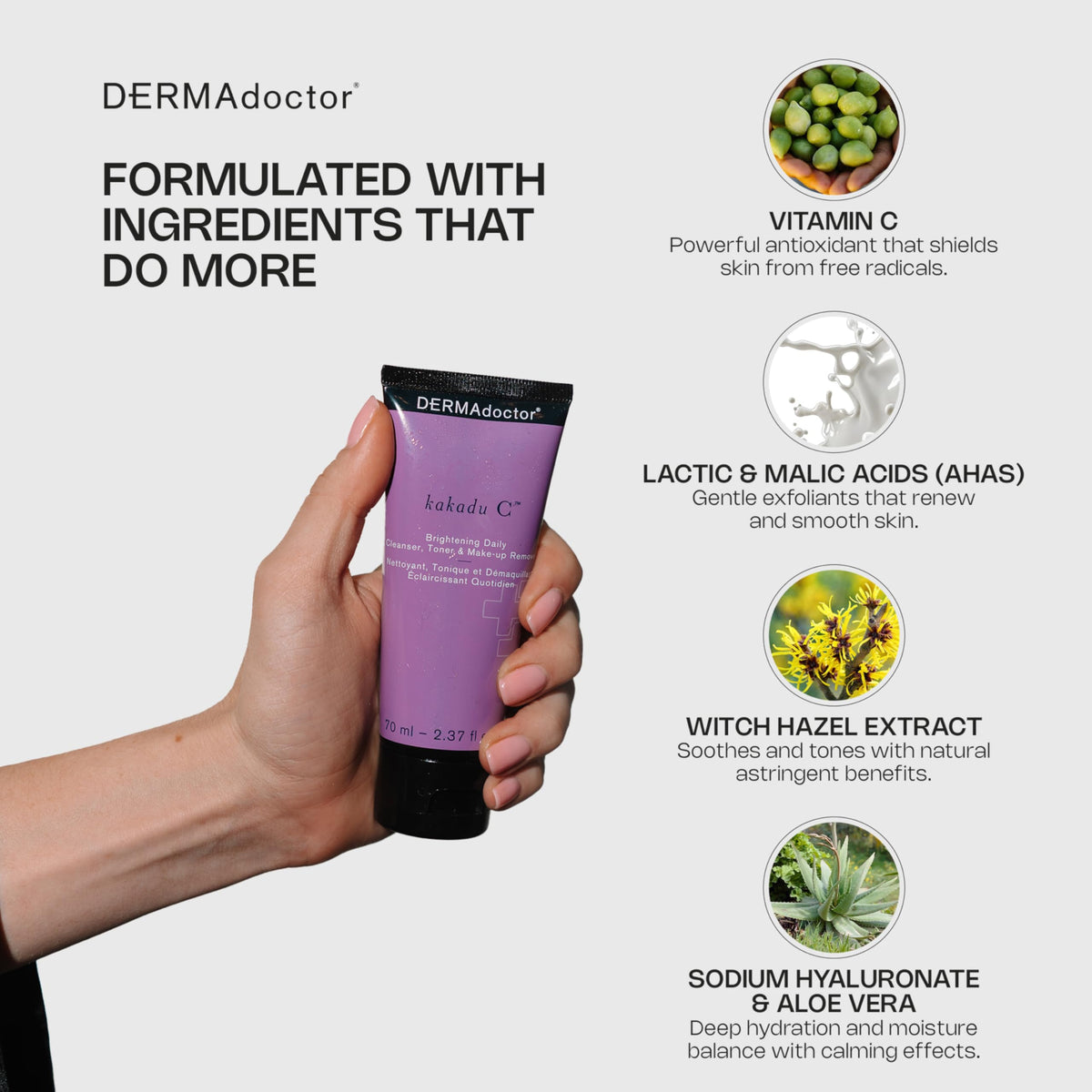 DERMAdoctor Vitamin C Face Wash Daily 3 in 1 Kakadu Plum - DERMAdoctor Official Imagery - 7