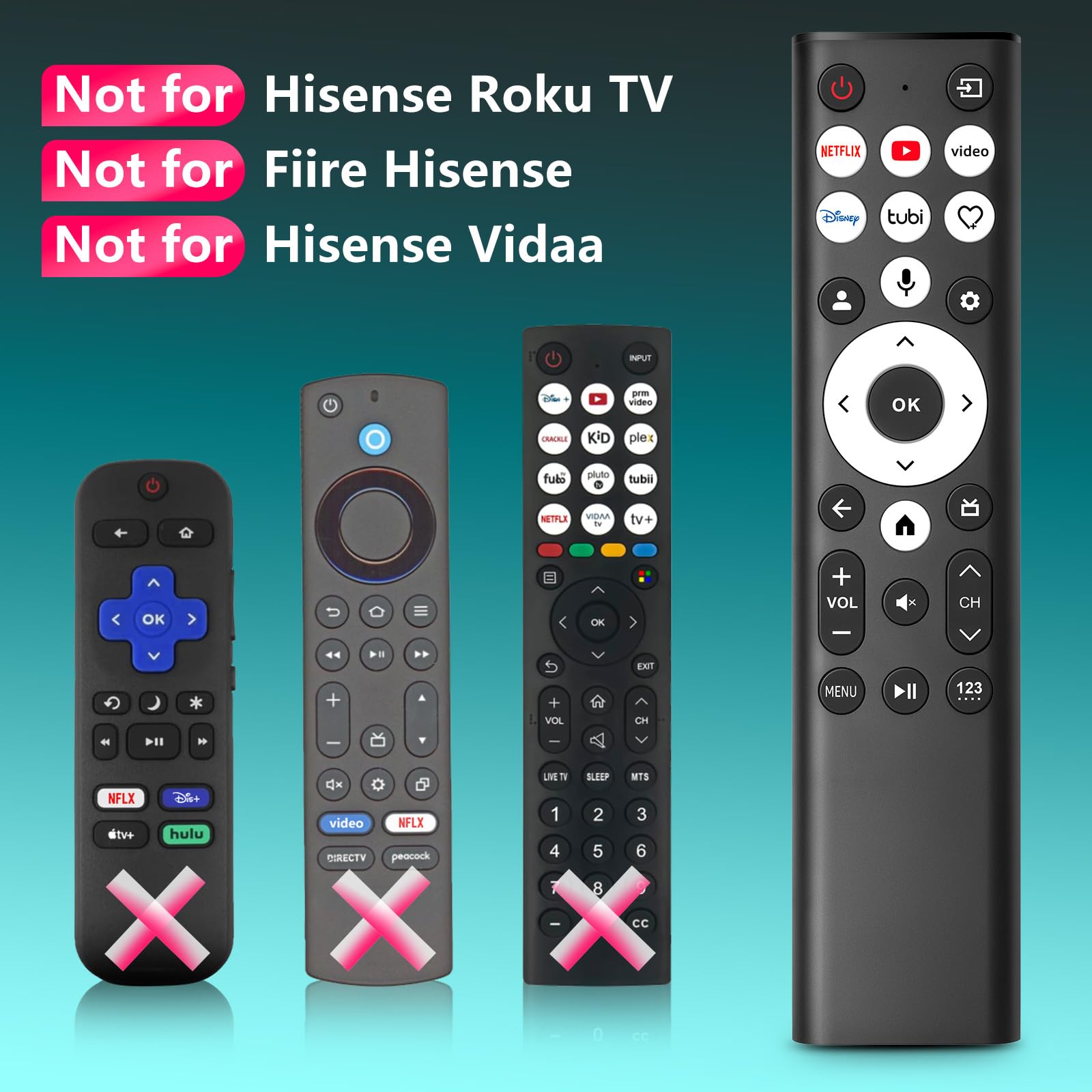 LOUTOC Replacement-Voice-for-Hisense-Smart-TV-Remote-Control-Univ - LOUTOC Official Product View 3