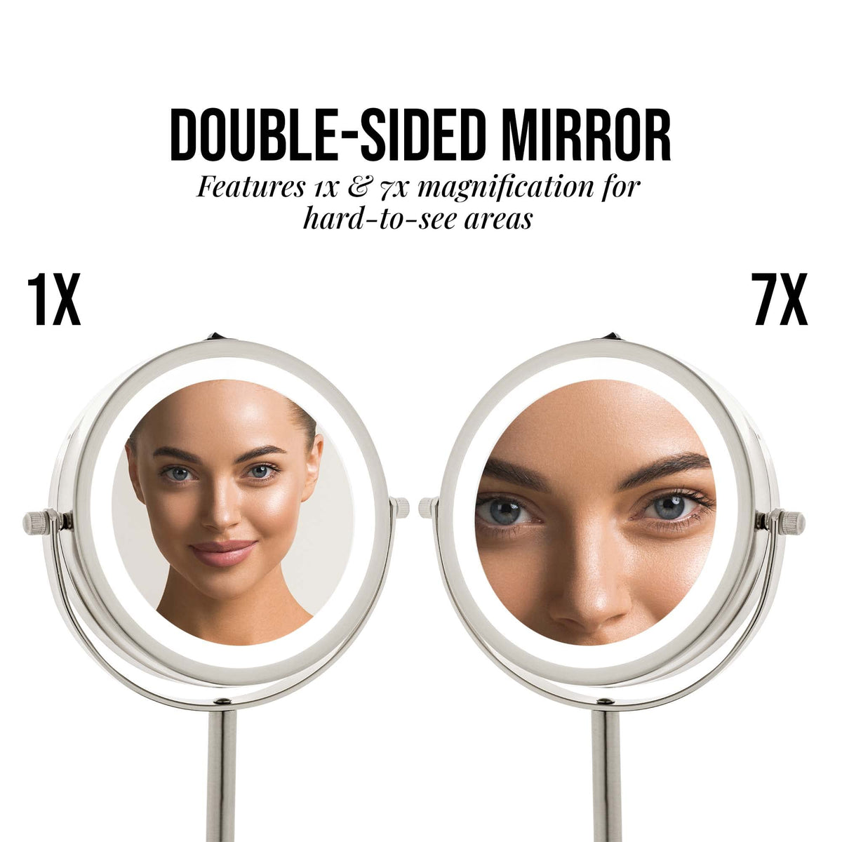 OVENTE Lighted Vanity Mirror 6 Inch Table Top 1X 7X - OVENTE Official Imagery - 6