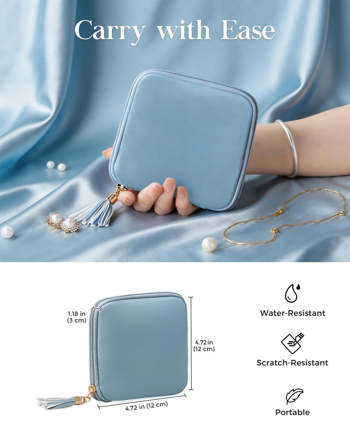 Lolalet Travel Jewelry Case Organizer Soft Jewellery Pouch - Lolalet Official Imagery - 4