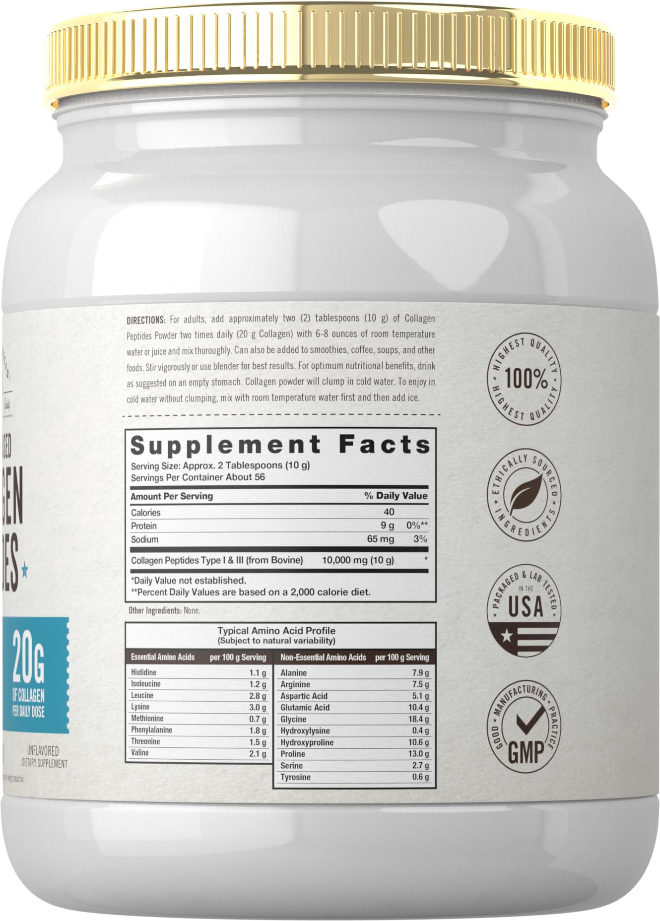 Carlyle Grass Fed Collagen Peptides Powder 20oz - Carlyle Official Imagery - 3