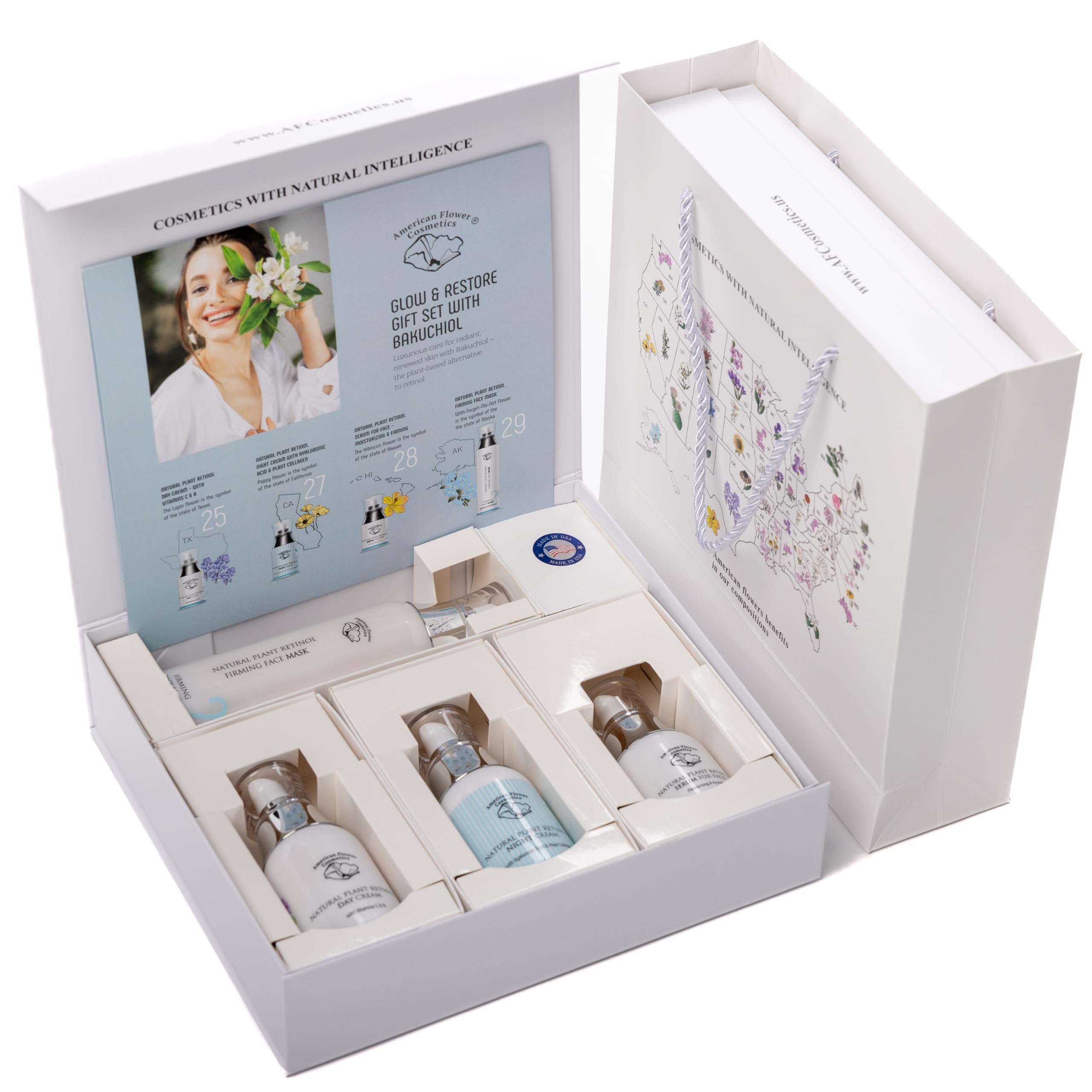 Bakuchiol Skincare Gift Set Plant-Based Retinol,Day & Night - Product Imagery