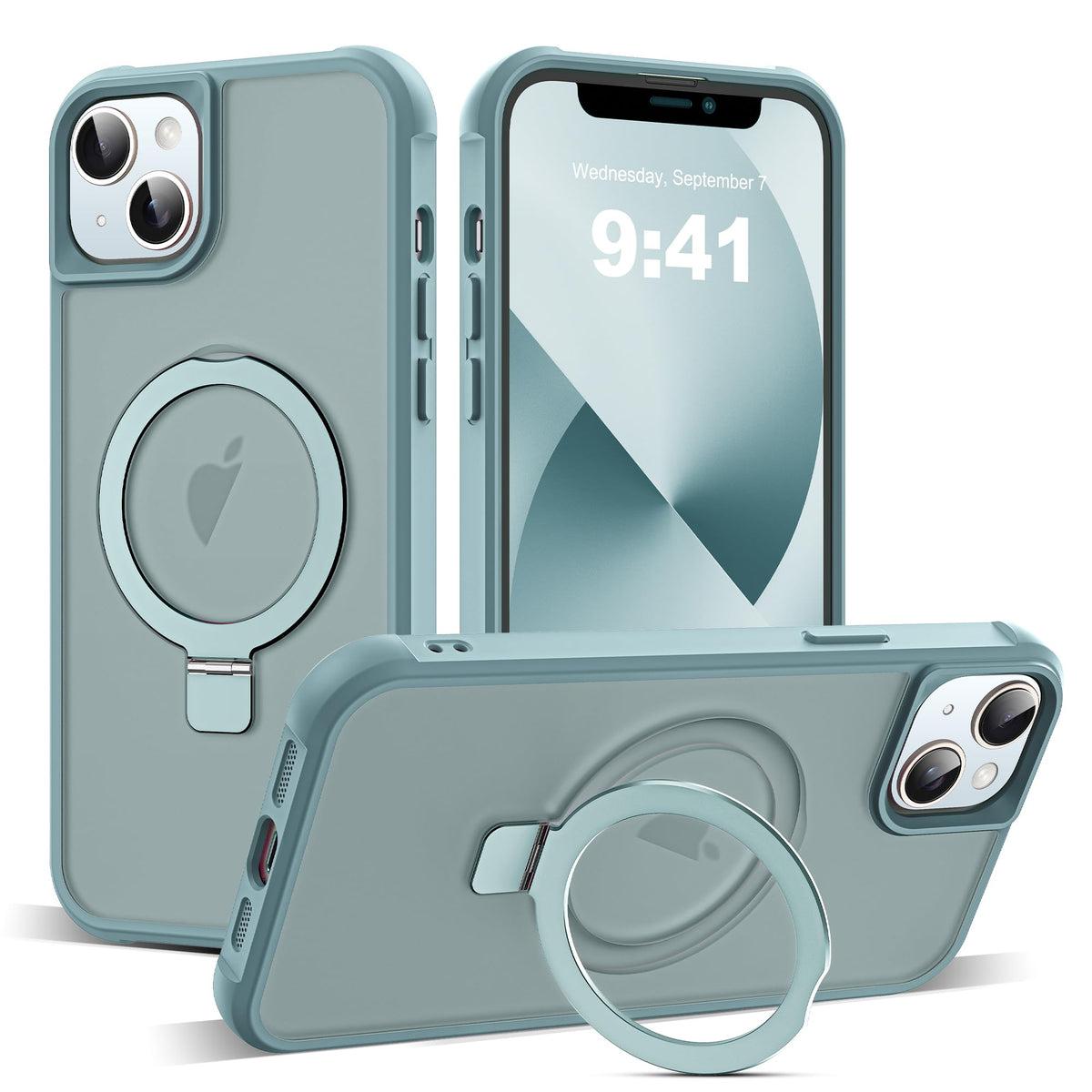 SKYLMW Compatible with iPhone 13 14 Case with Stand Blue - SKYLMW Official Imagery - 1