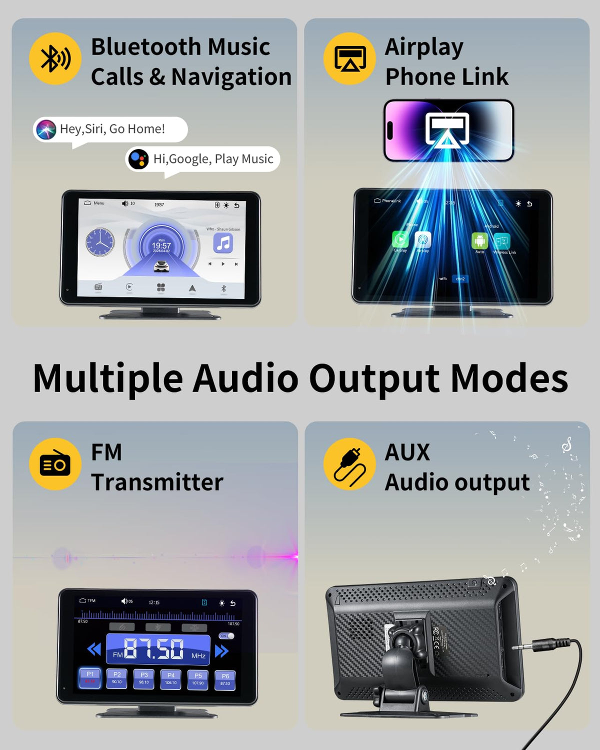 Wireless CarPlay Android Auto Screen for Car - Haudio Official Imagery - 8