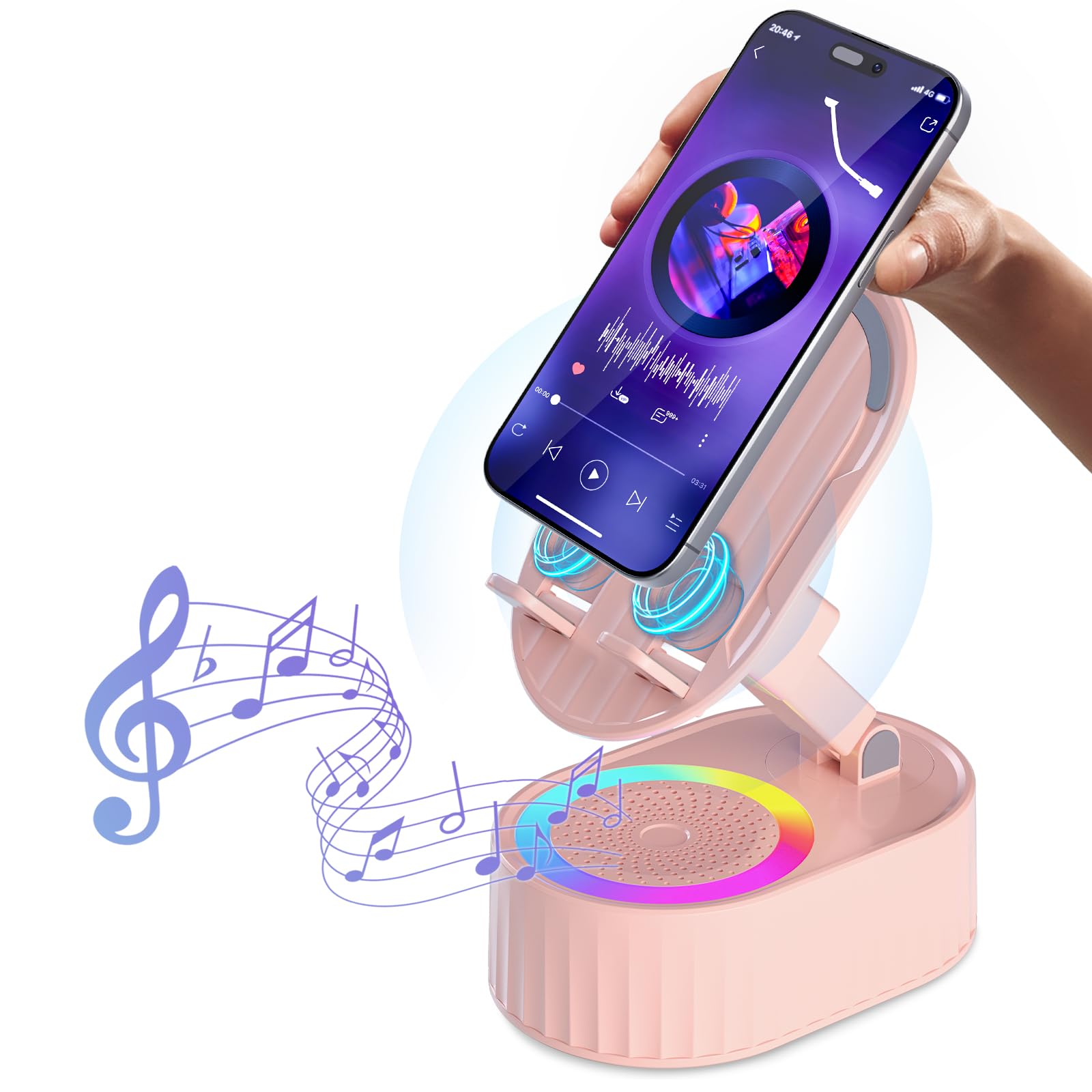 AKLLCCR Wireless Induction Bluetooth Speaker 5in1 Phone Holder Sp by AKLLCCR - Angle View 10
