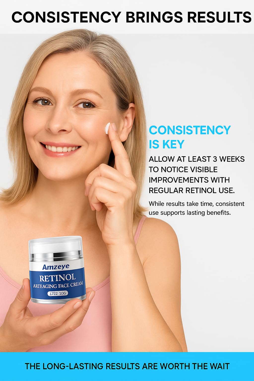 AMZEYE Retinol Face Cream for Anti - Aging Wrinkle Moisturizer with Hyaluro - AMZEYE Official Product View 7