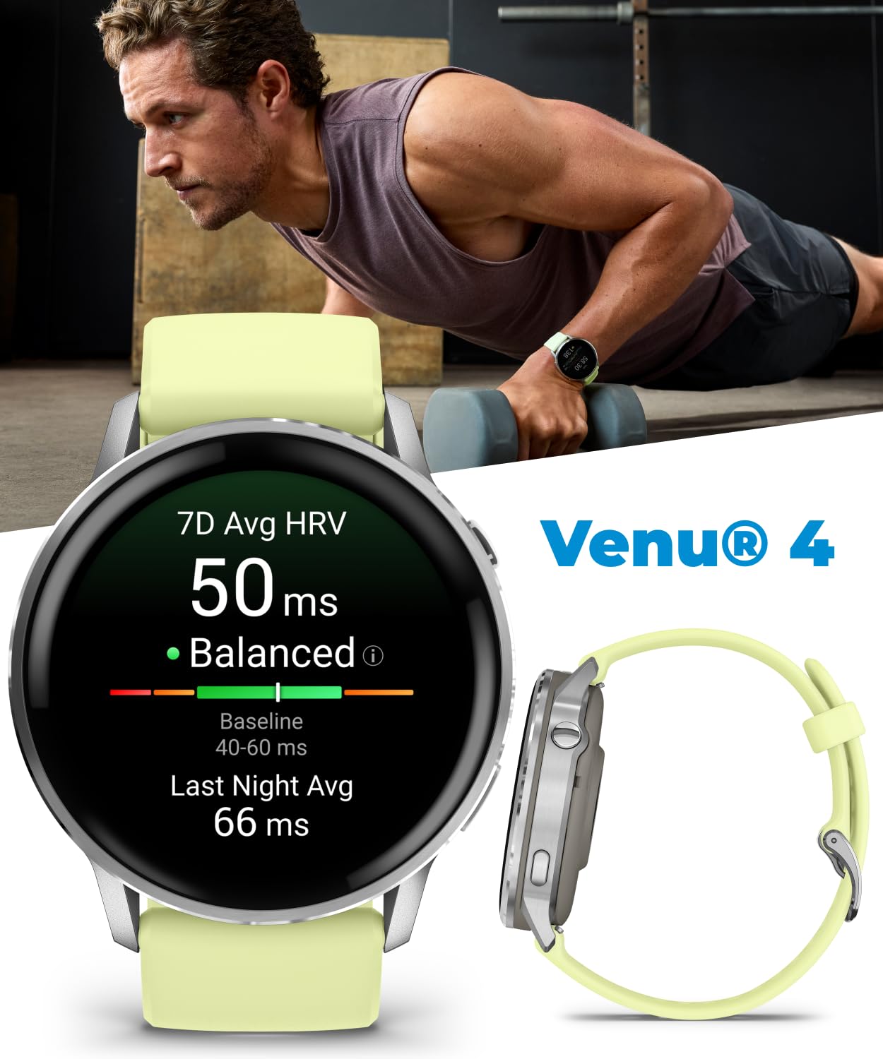 Garmin Venu 4 45mm AMOLED Advanced Health & Fitness GPS Smartwatch, Br - View 3