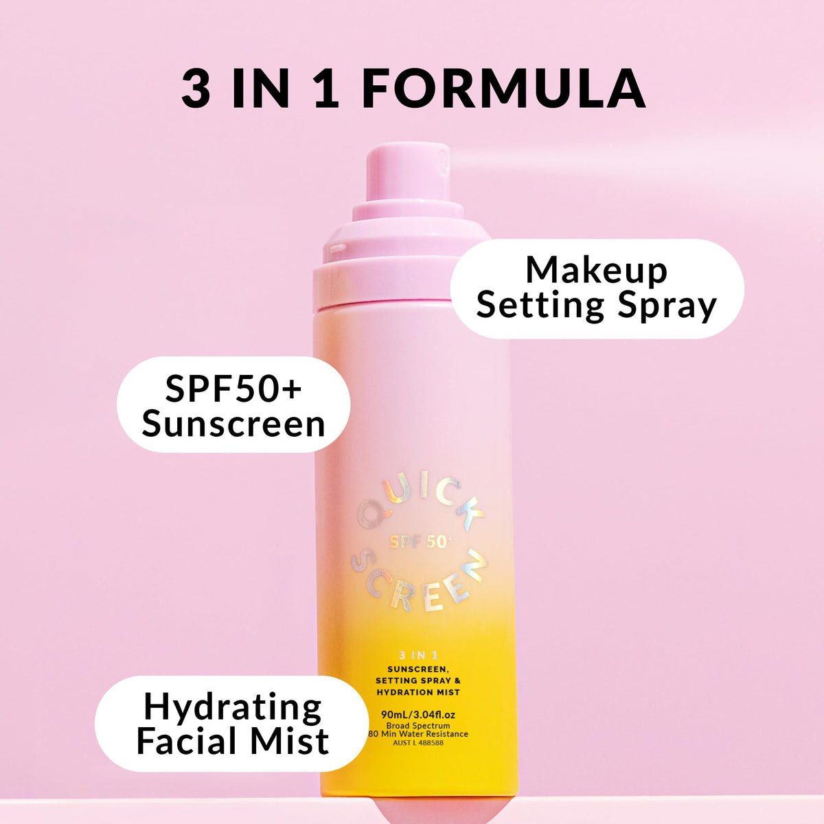 QUICK FLICK 3 in 1 SPF 50 Sunscreen Setting Spray Hydration - The Quick Flick Official Imagery - 8