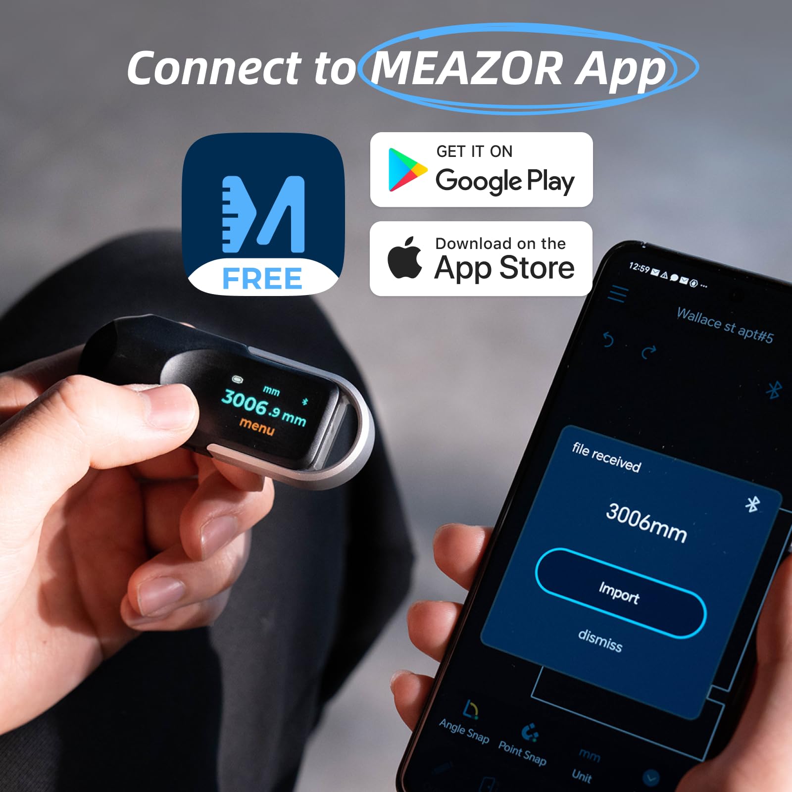 HOZO NeoRulerGO Digital Tape Measure with Laser, Smart Rechargeab - HOZO Official Product View 6