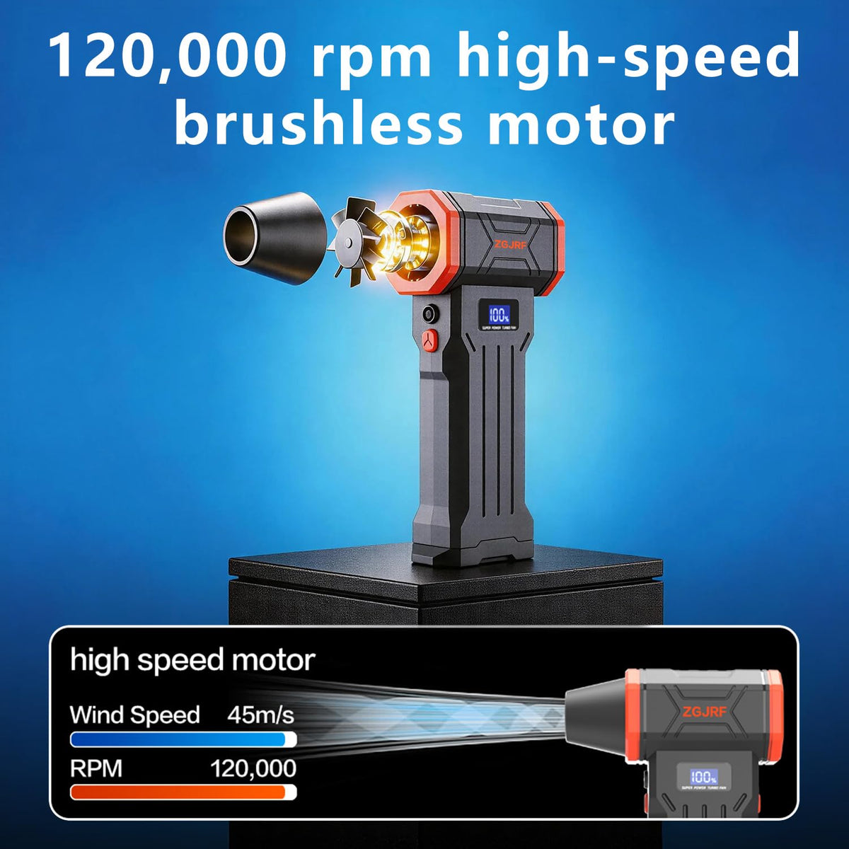 Compressed Air Duster 120000RPM Super Powered Electric Air - ZGJRF Official Imagery - 6