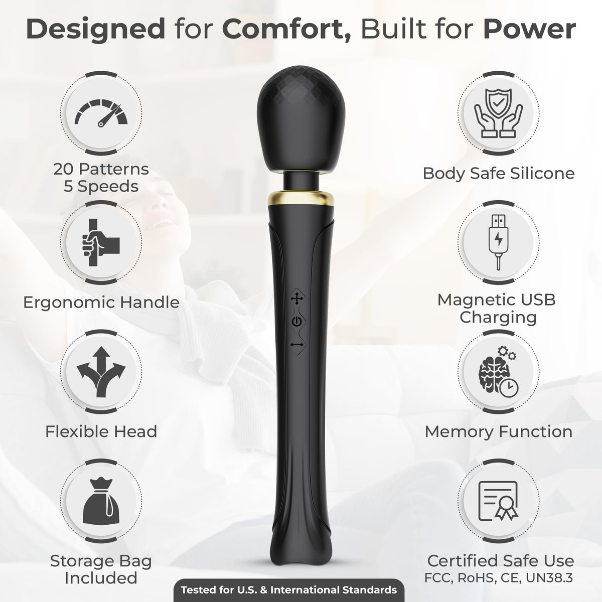 Handheld Cordless Personal Wand Massager - LIMENEST Official Imagery - 5