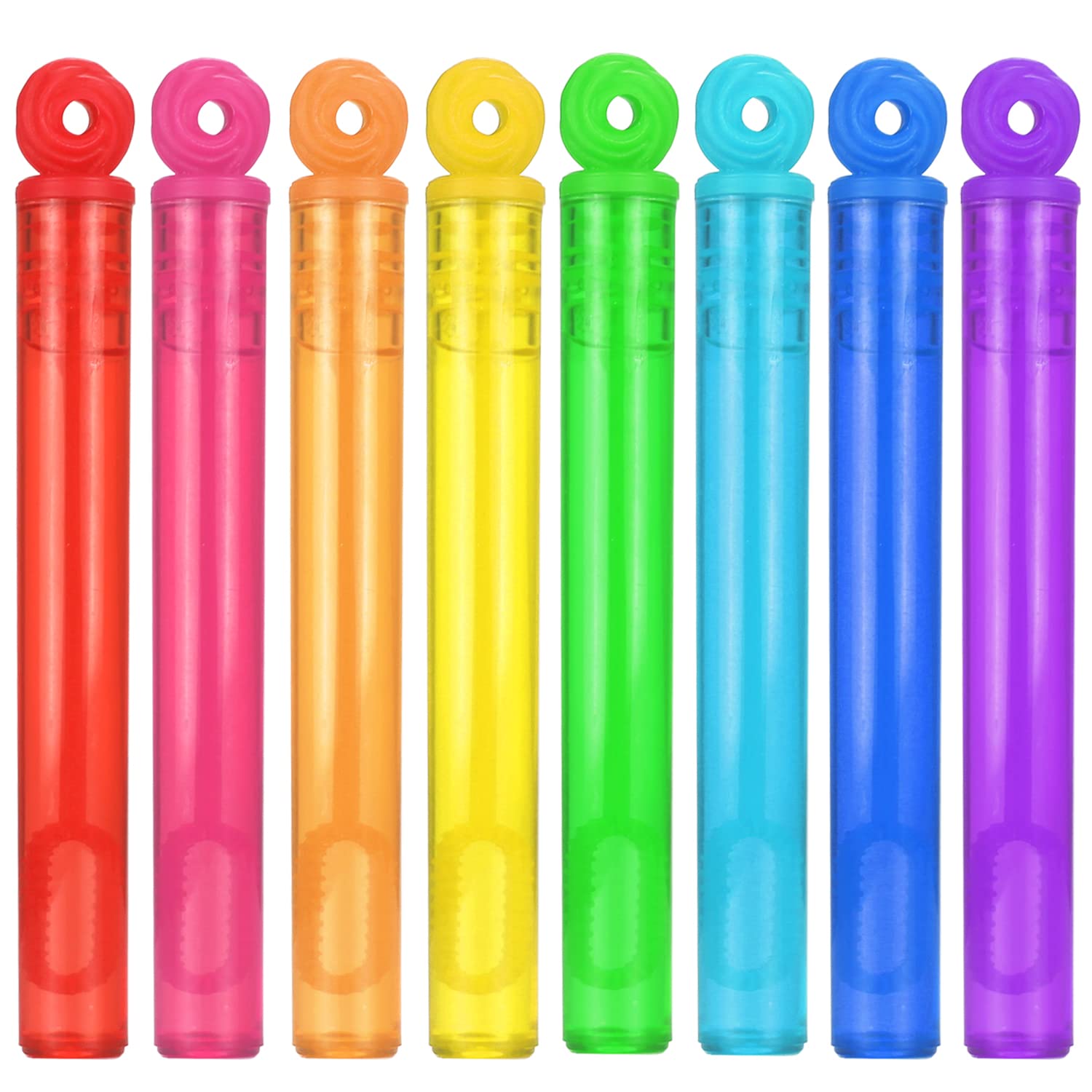 32 Piece Mini Bubble Wands Bulk, 8 Color Bubbles Party Favor - Product Imagery