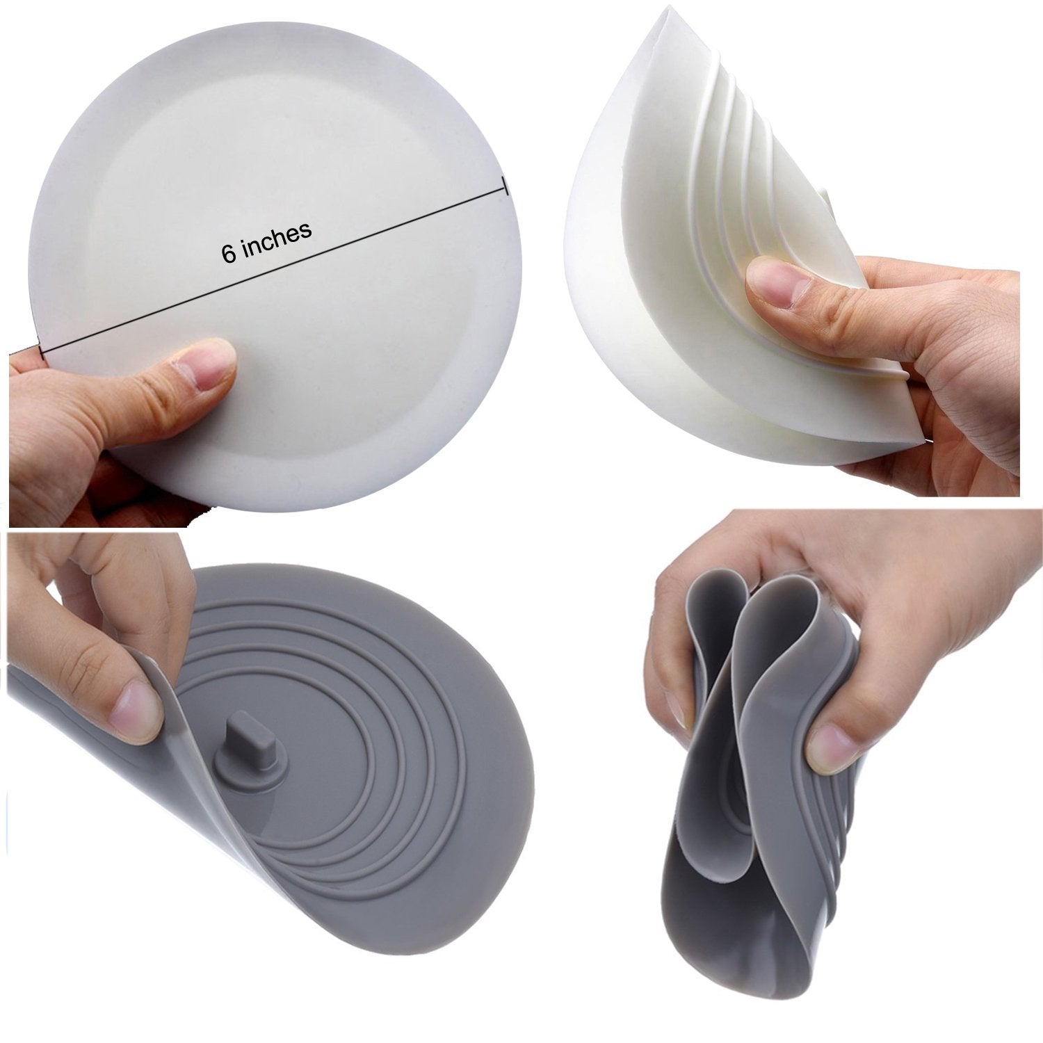 V-TOP Tub Stopper 2 Pack, 6 inches Large Silicone Drain Plug Hair - V-TOP Official Product View 6