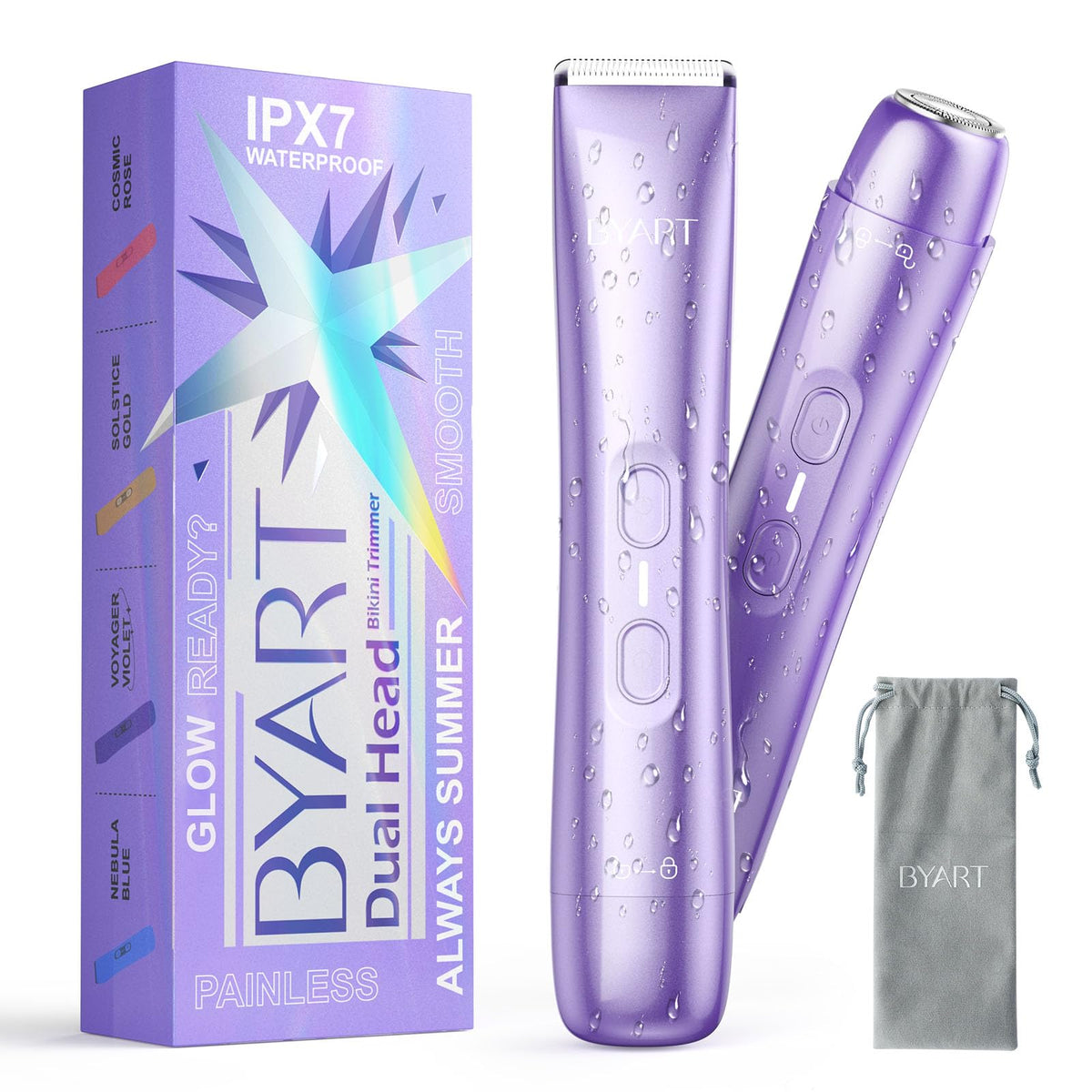 2 in 1 Dual Head Bikini Trimmer for Women Electric Razors - BYART Official Imagery - 2