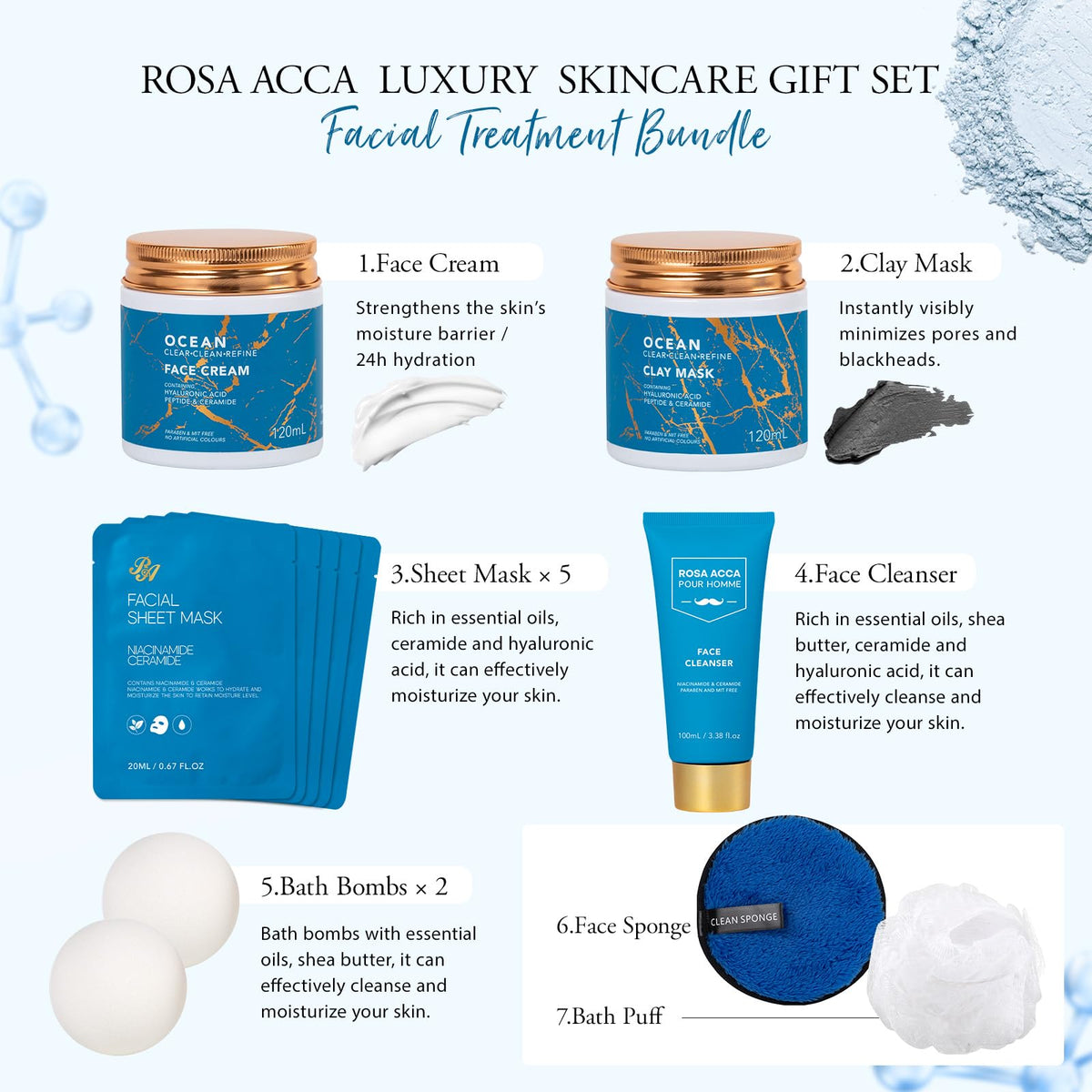 Gifts for Men 30 Pcs Men s Bath and Body Gift Set Skin Care - RA ROSA ACCA Official Imagery - 4