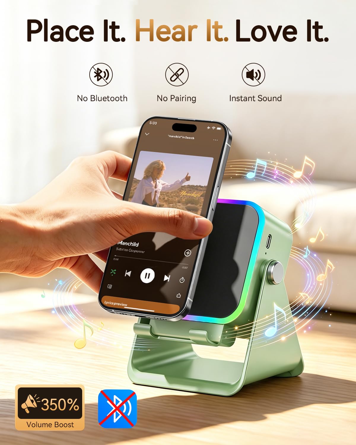 MILOUZ Gifts for Men Tech Gadgets Wireless Induction Speaker with by MILOUZ - Angle View 2