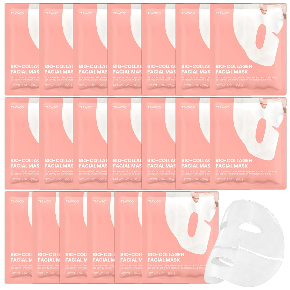 Bio Collagen Facial Mask 20 EA Hydrating Soothing Hydrogel - TEAWOO Official Imagery - 2