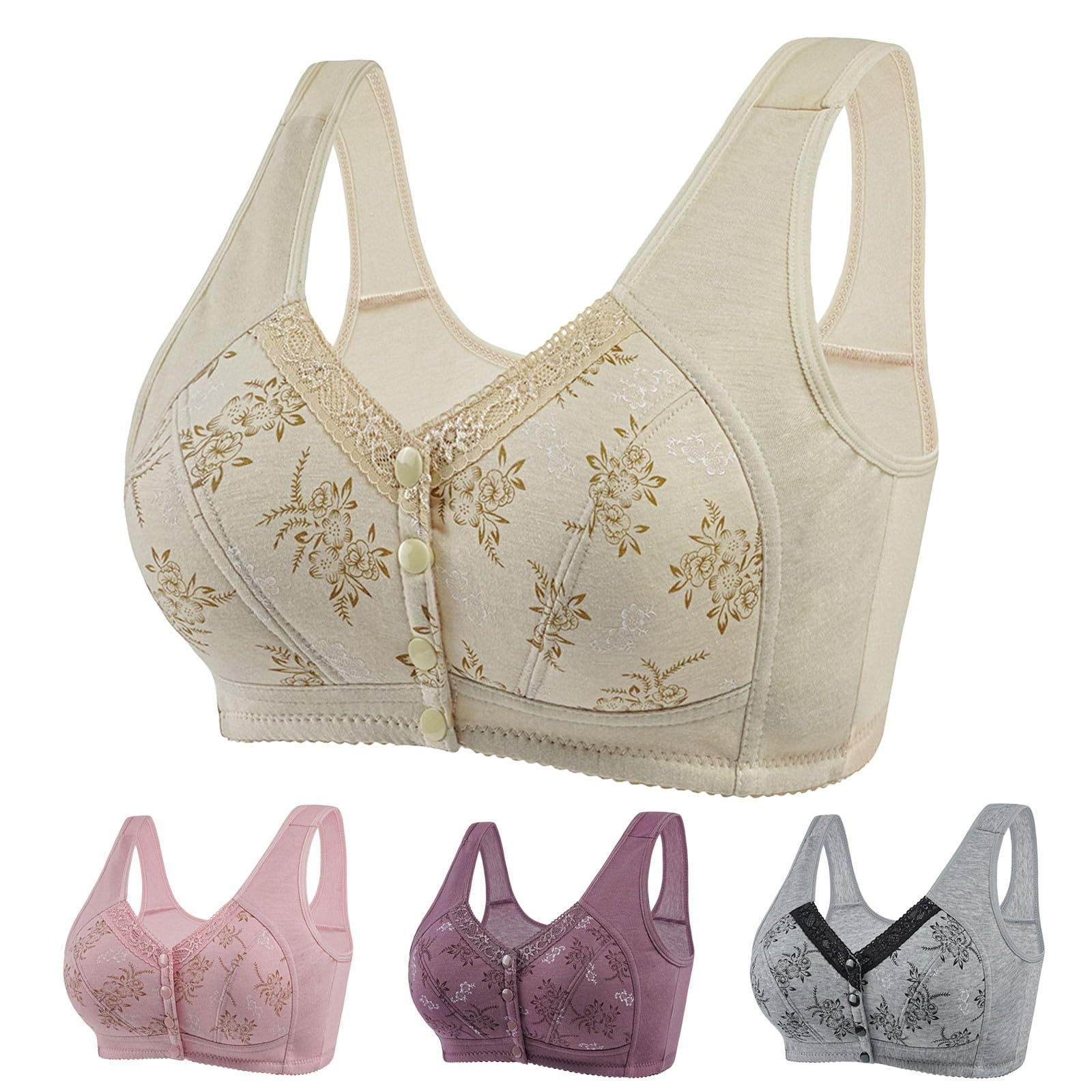 Daisy Bras for Older Women Front Closure Convenient Everyday Bras Mid - View 6