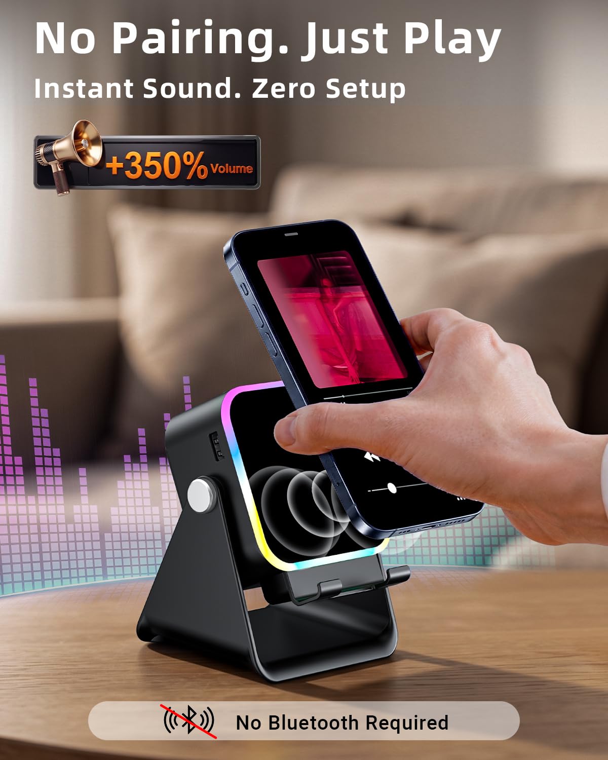 Oresoc Induction Speaker 5-in-1 Wireless Bluetooth Audio for iPho - Oresoc Official Product View 2