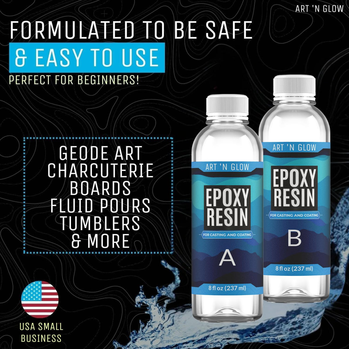 Crystal Clear Epoxy Resin Kit 32oz - Art 'N Glow Official Imagery - 5