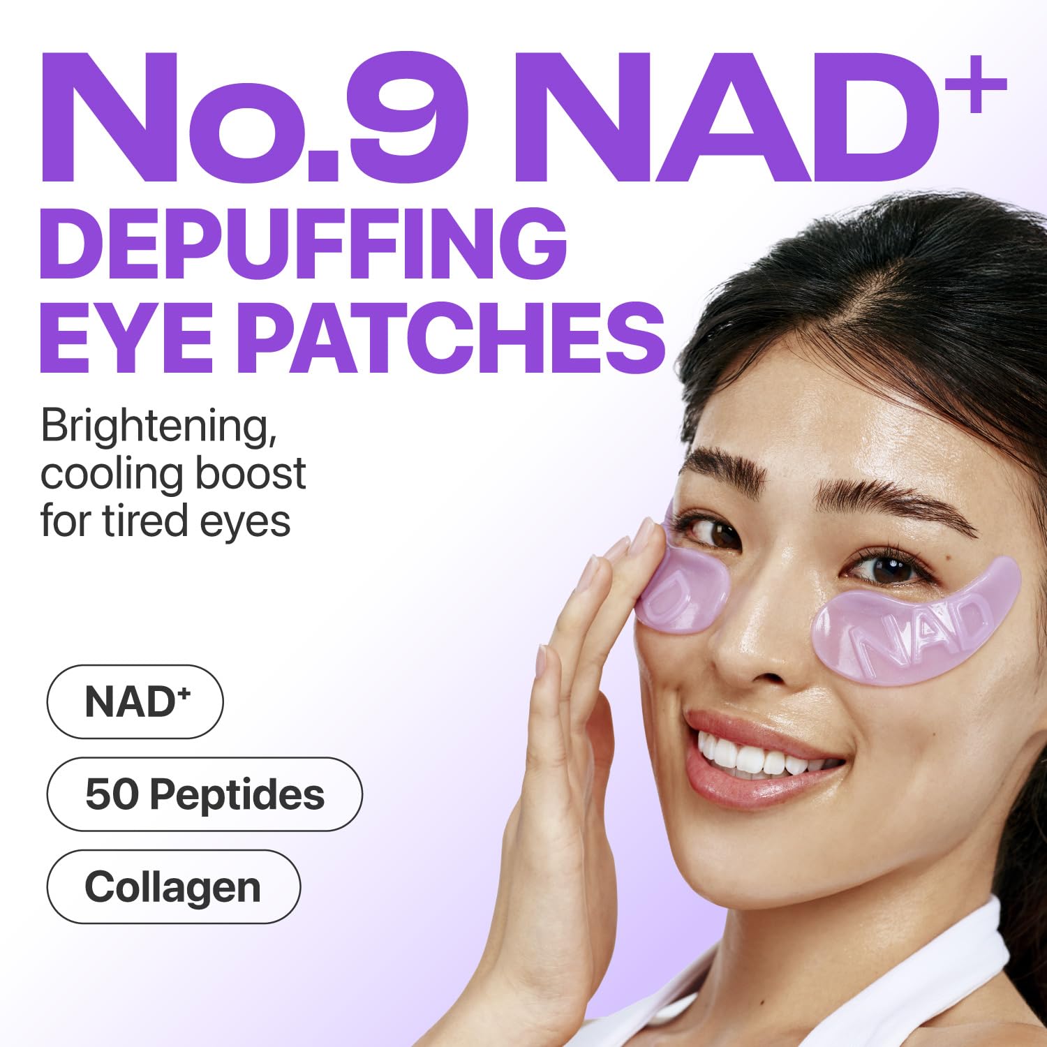 numbuzin No.9 Eye Patches, NAD+ Collagen Jelly Eye Masks with - numbuzin