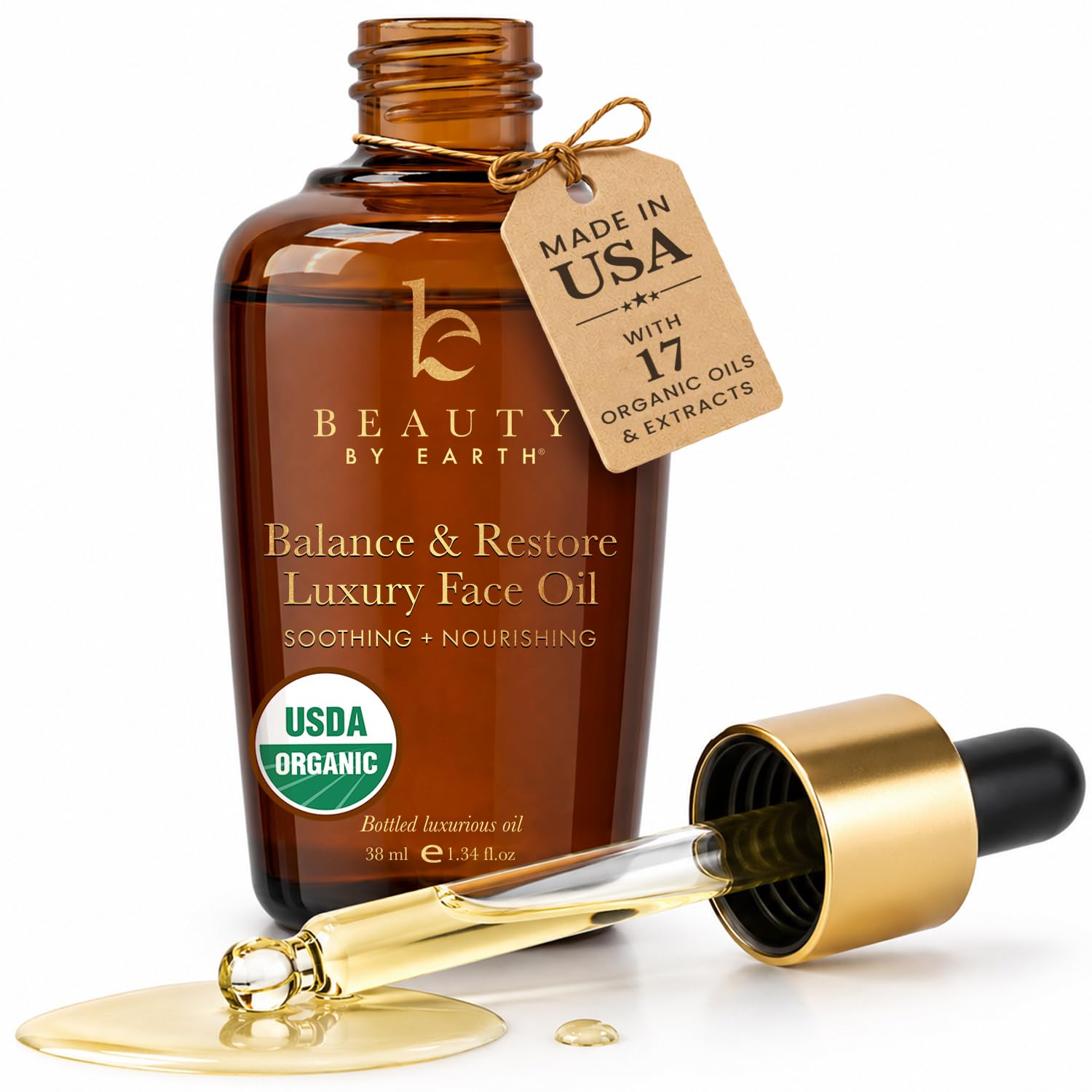 Beauty by Earth USDA Organic Face Oil – USA Made with Natural & Organic Ingredients - Beauty by Earth Official Product View 10