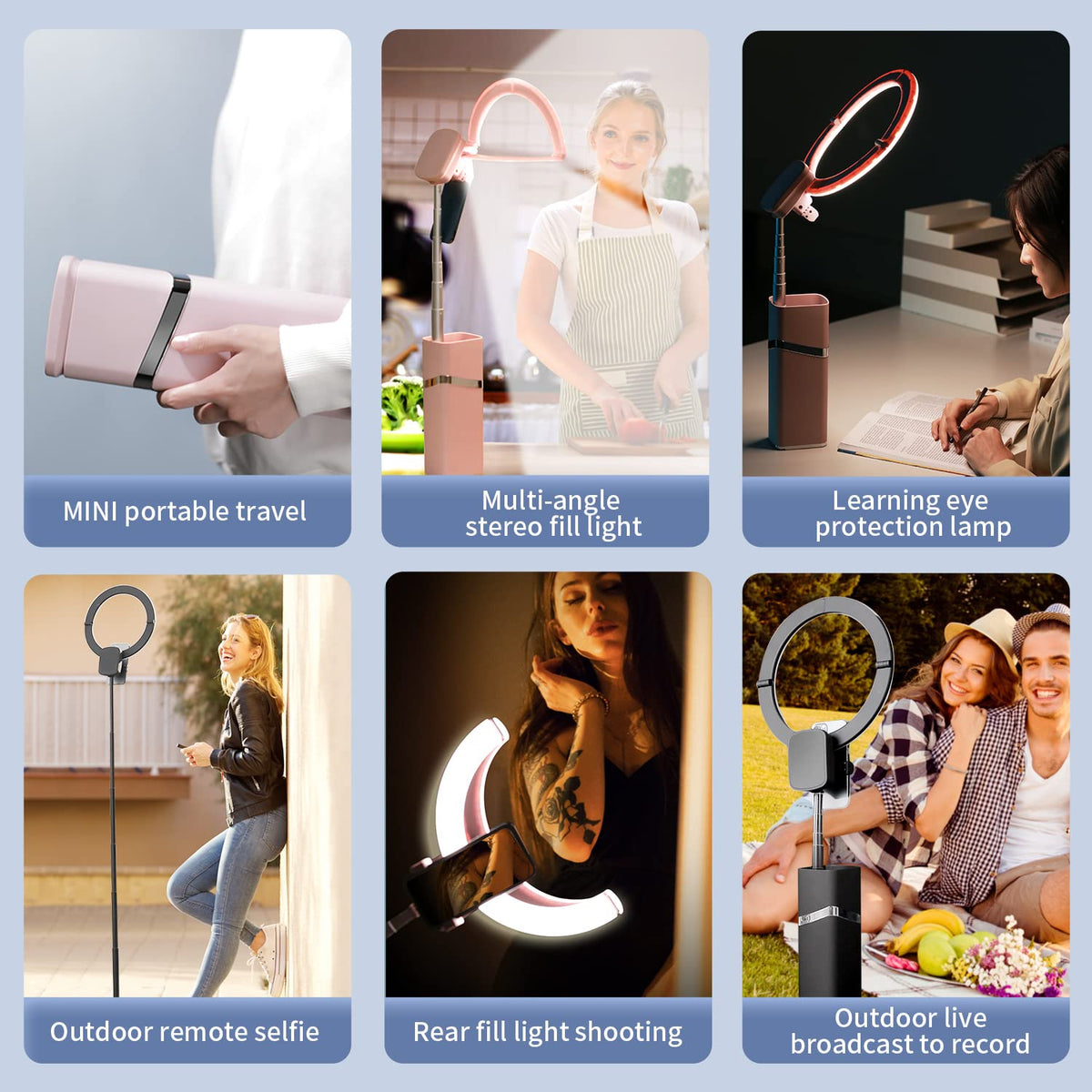 Portable Ring Light with Stand 4000mAh Battery Operated - yAyusi Official Imagery - 3