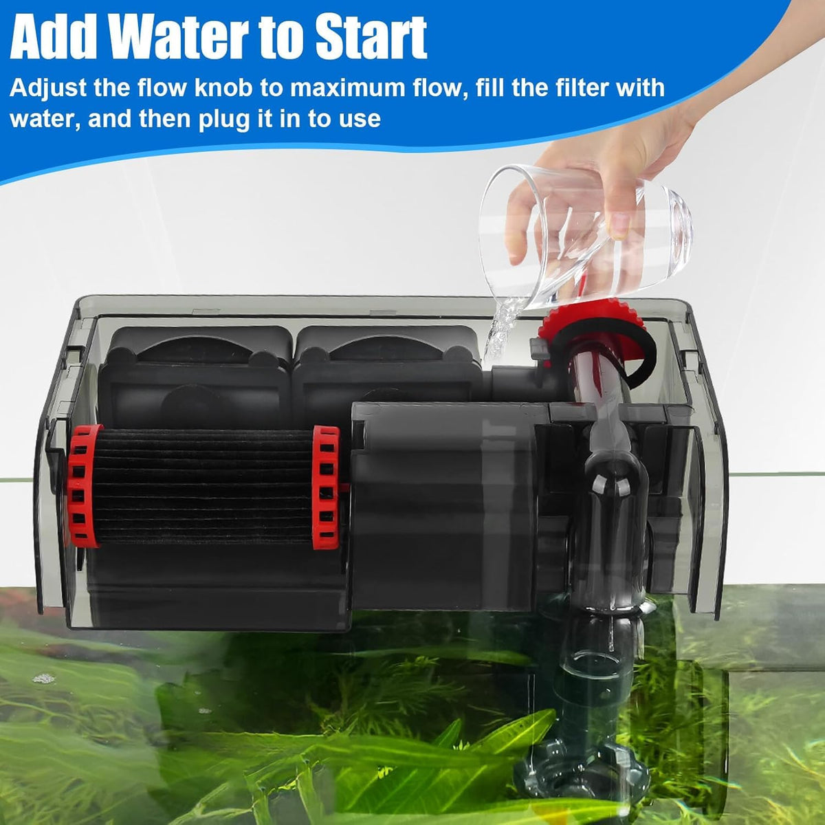 AQQA Aquarium Filter 10 30 Gallon Fish Tank Filters with Bio - AQQA Official Imagery - 7