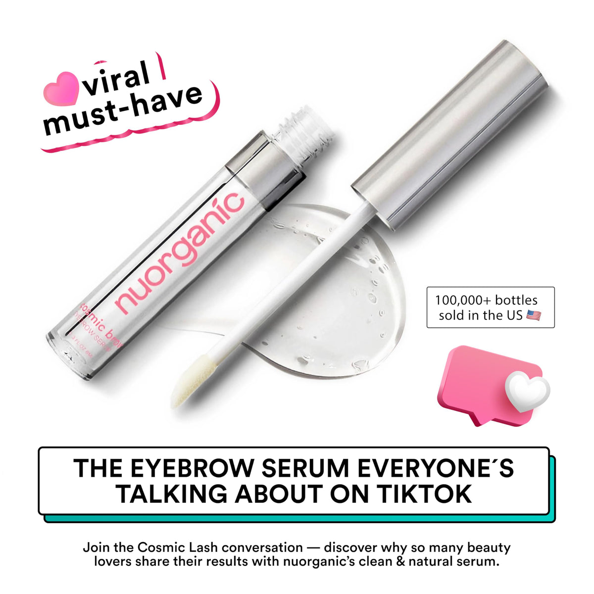 nuorganic Cosmic Brow Eyebrow Growth Serum Natural - NuOrganic Cosmetics Official Imagery - 3