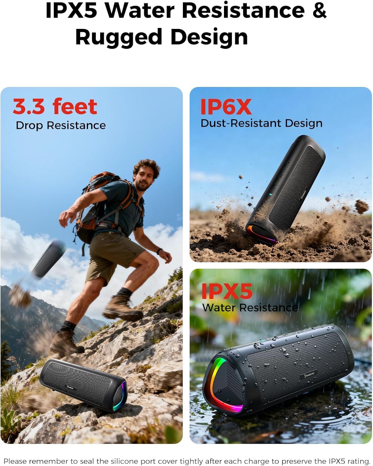 BolaButty Bluetooth Speaker, 20W HD Sound, Portable Wireless, IPX5 Wat - View 4