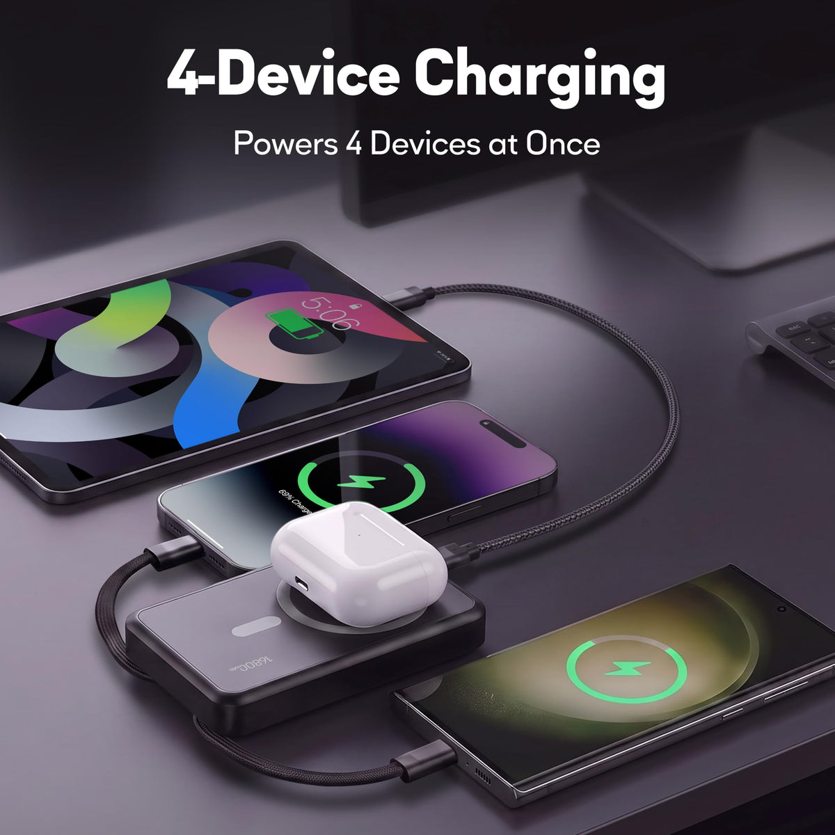 2 Pack 16800mAh Magnetic Power Bank with Built in Cables - GUGOBOX Official Imagery - 5